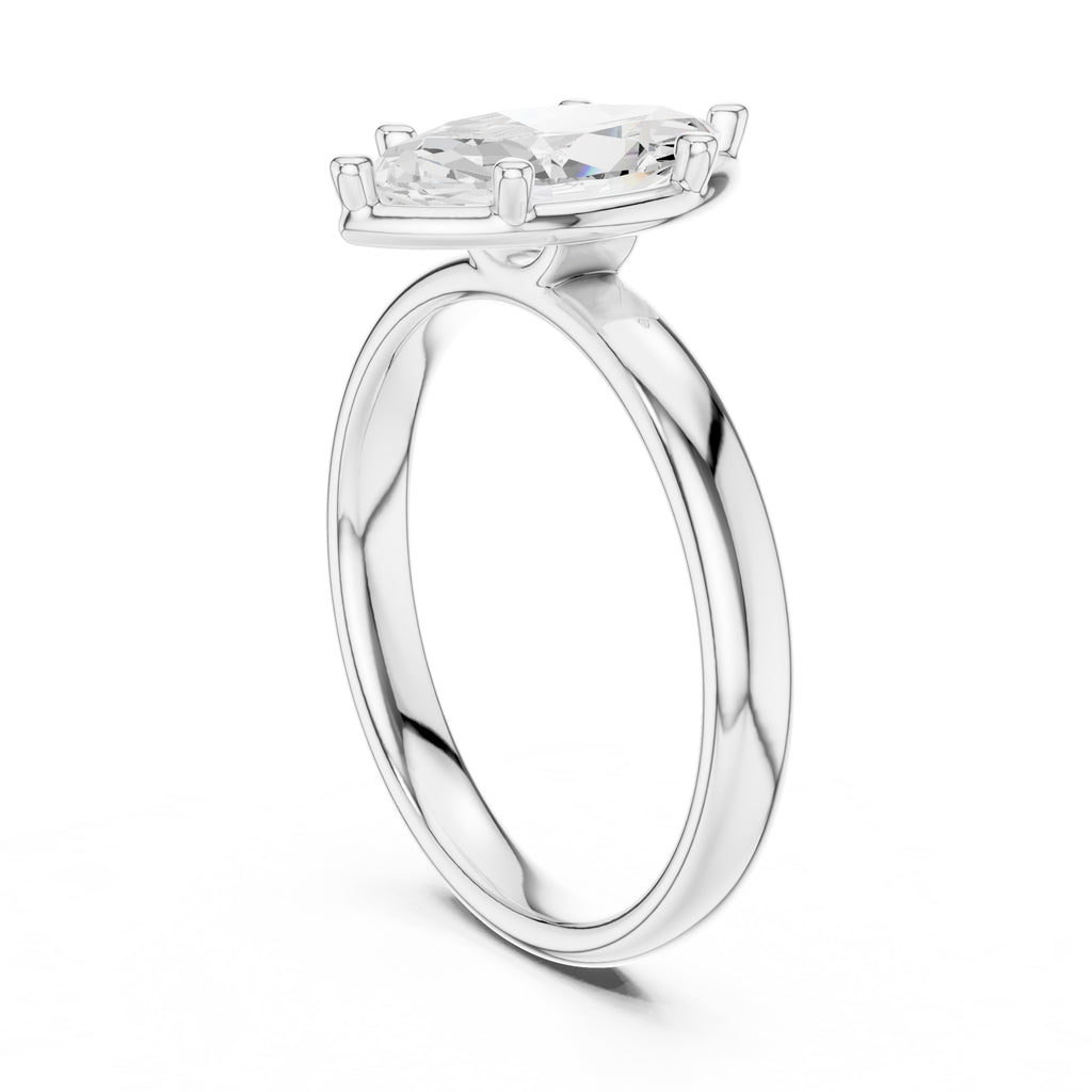 The Golden Pillar Solitaire 1.5ct White Gold Marquise