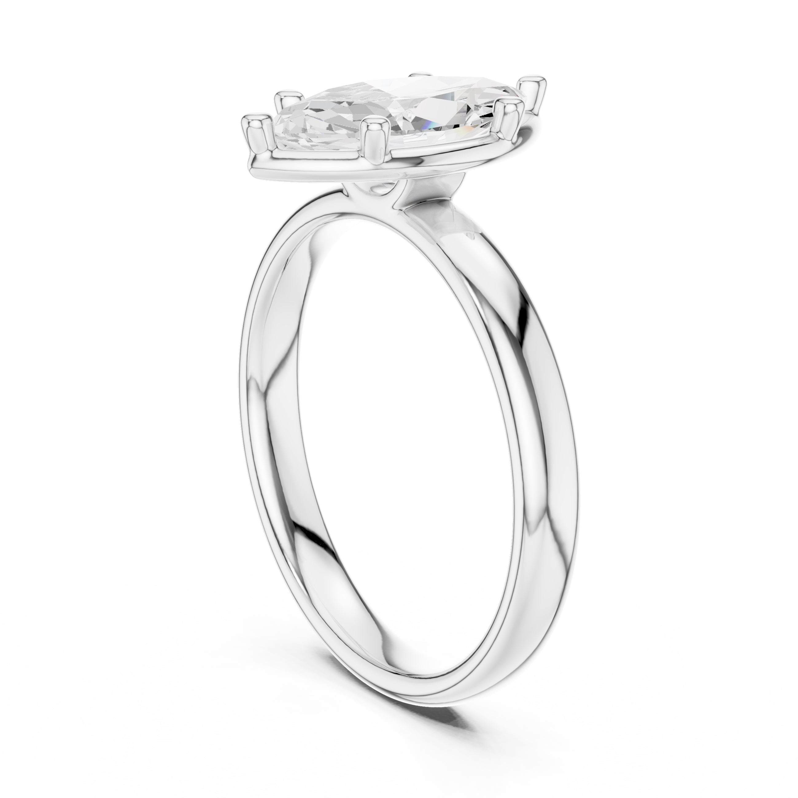 The Golden Pillar Solitaire 1.5ct White Gold Marquise