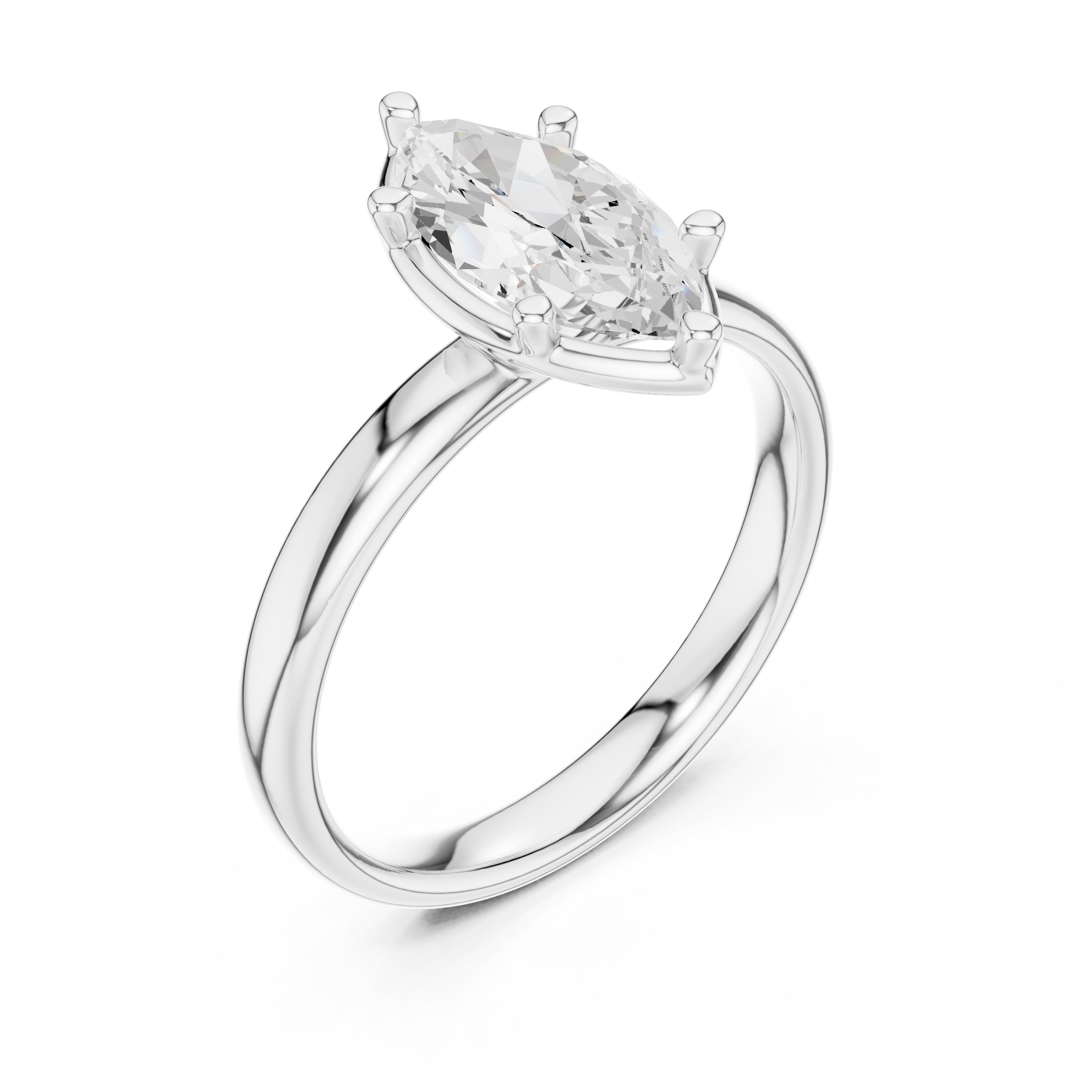 The Golden Pillar Solitaire 1.5ct White Gold Marquise