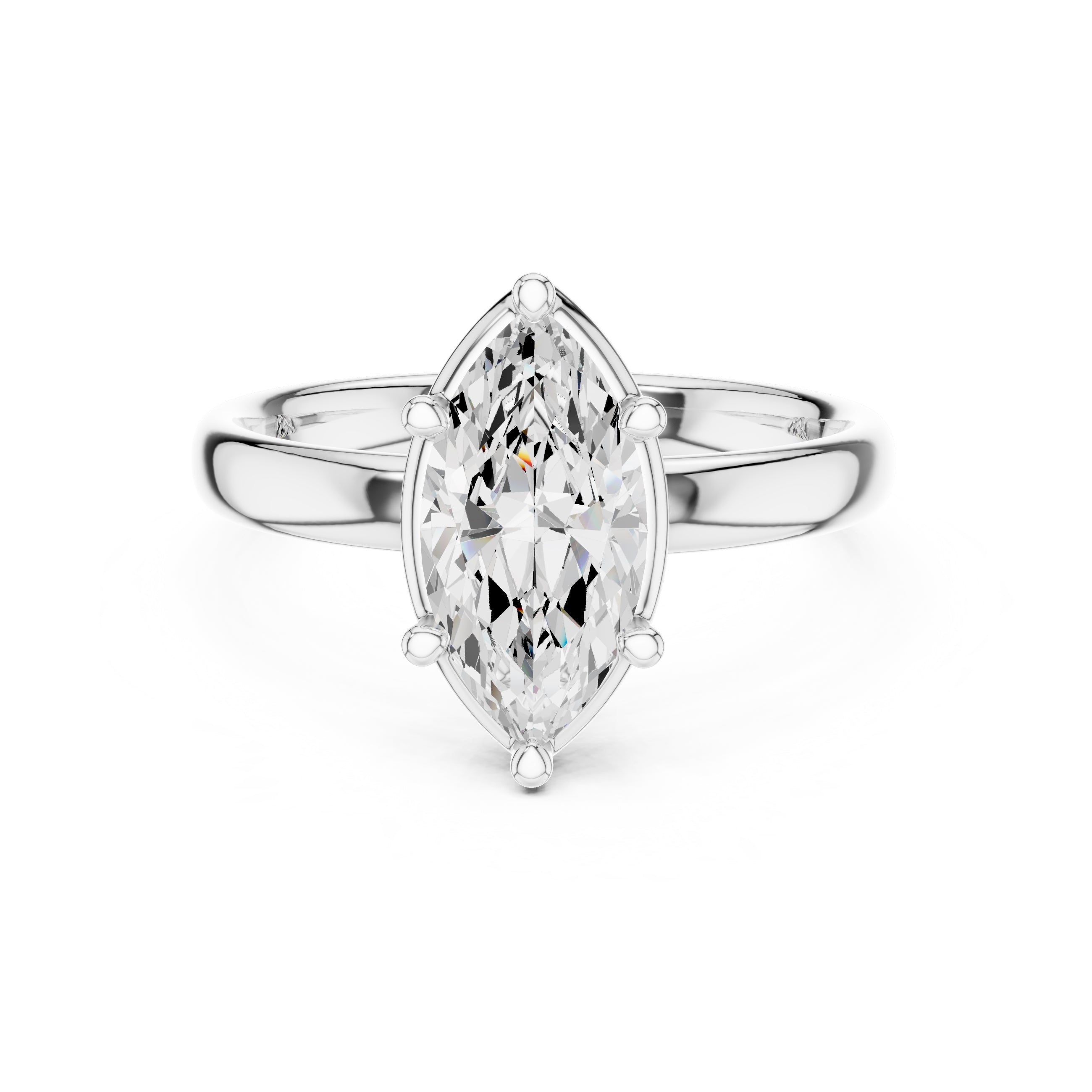 The Golden Pillar Solitaire 1.5ct White Gold Marquise