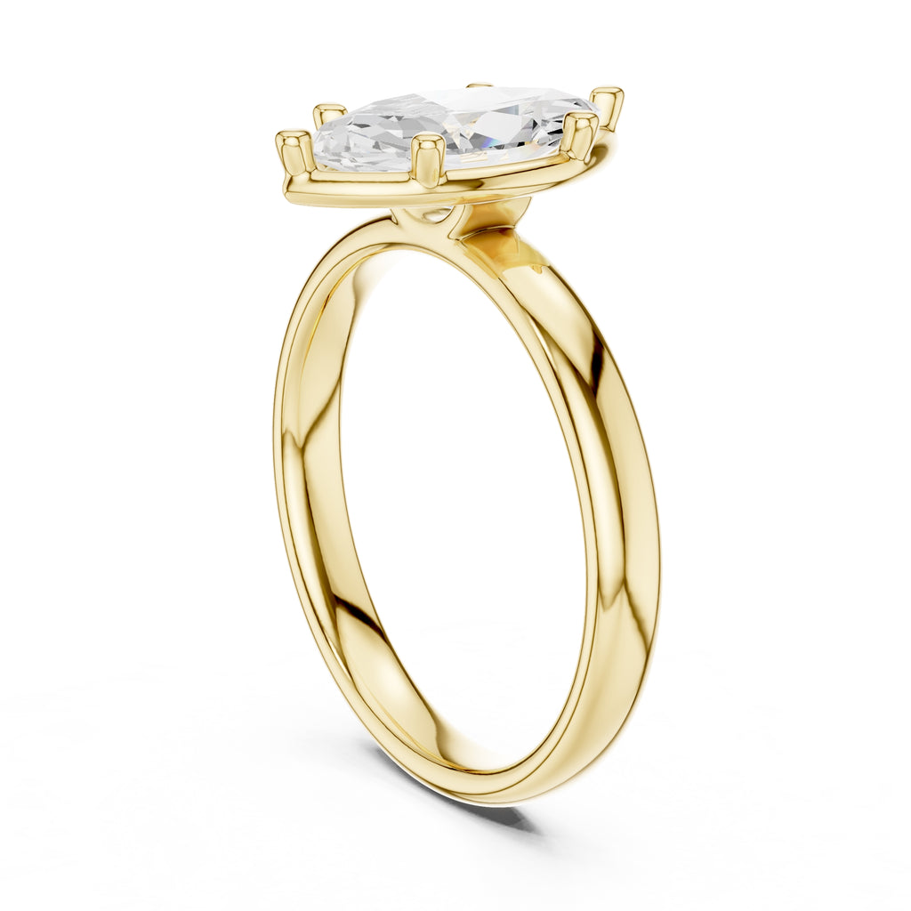 The Golden Pillar Solitaire 1.5ct Yellow Gold Marquise