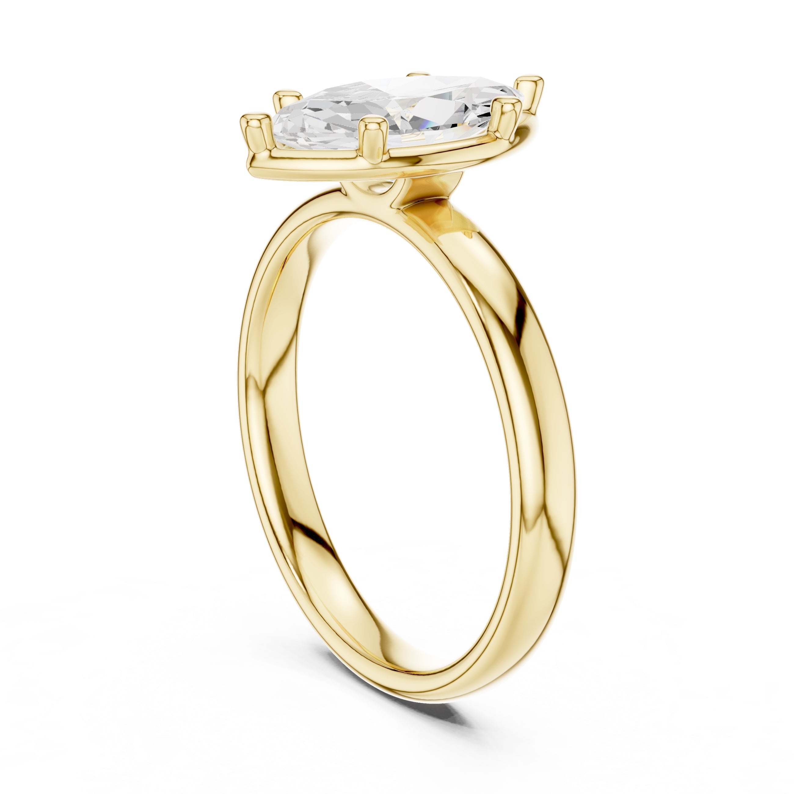 The Golden Pillar Solitaire 1.5ct Yellow Gold Marquise