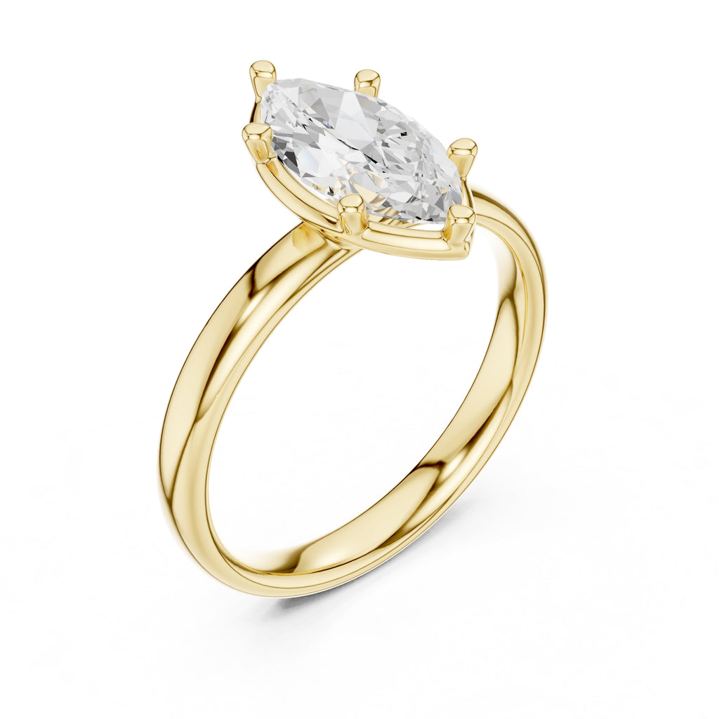The Golden Pillar Solitaire 1.5ct Yellow Gold Marquise