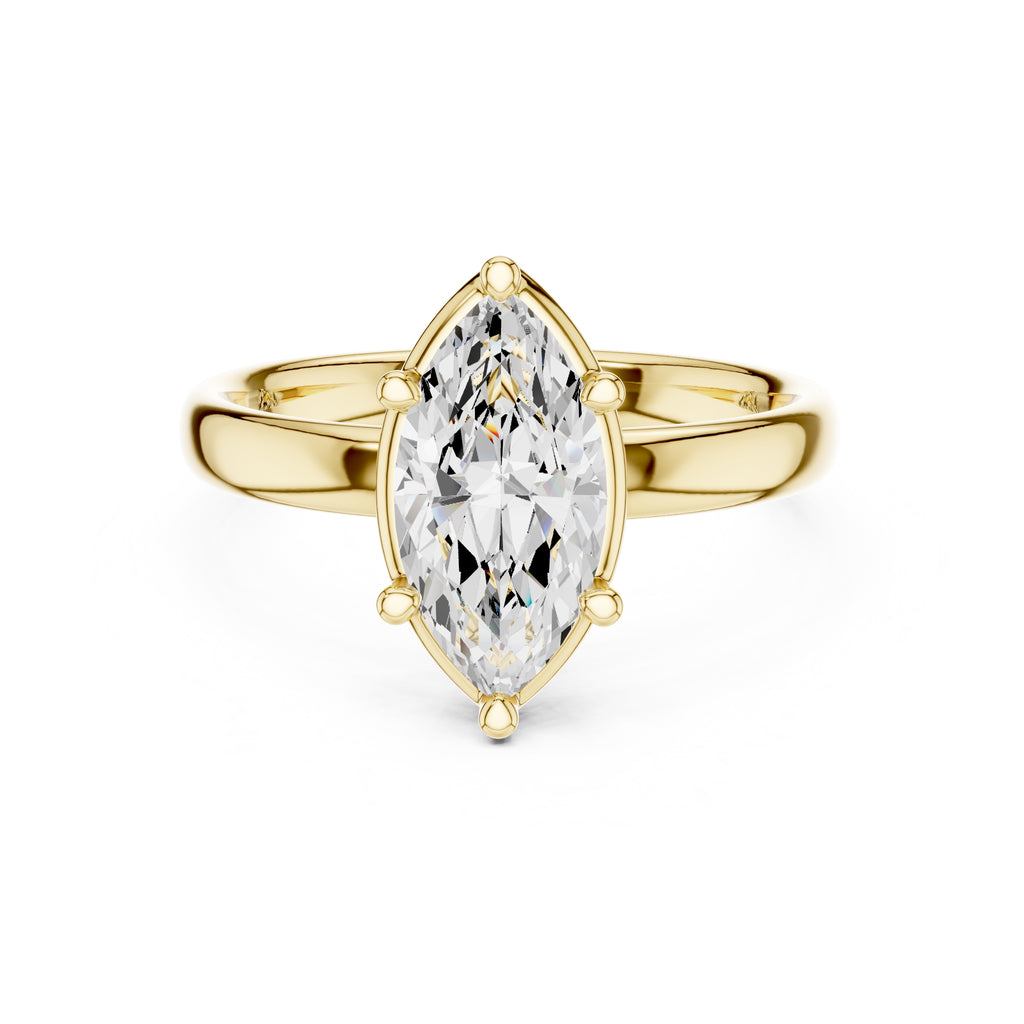 The Golden Pillar Solitaire 1.5ct Yellow Gold Marquise