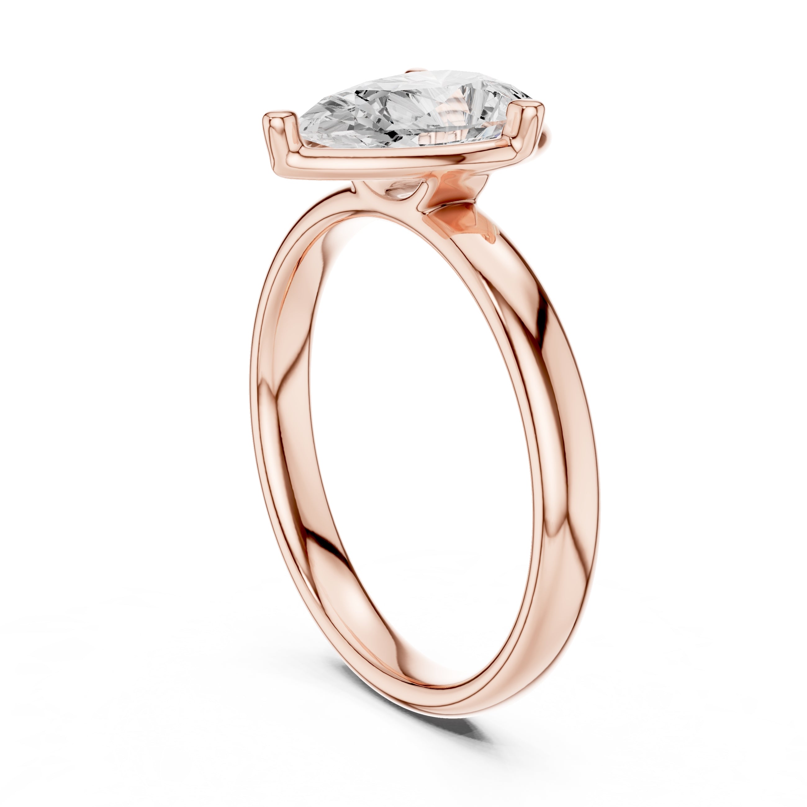 The Golden Pillar Solitaire 1.5ct Rose Gold Pear