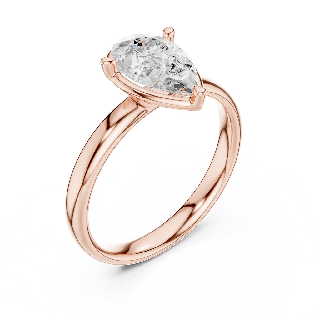 The Golden Pillar Solitaire 1.5ct Rose Gold Pear