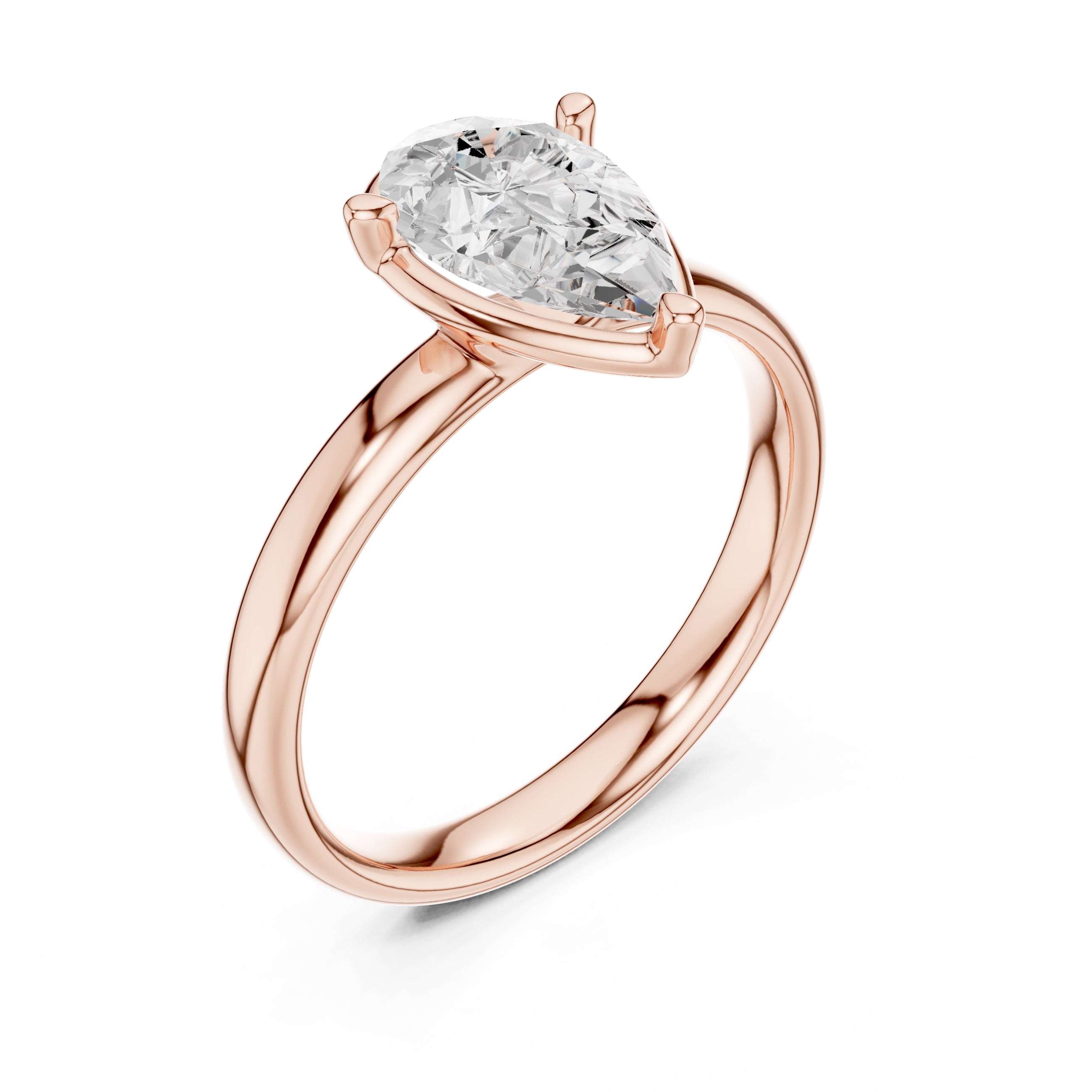 The Golden Pillar Solitaire 1.5ct Rose Gold Pear