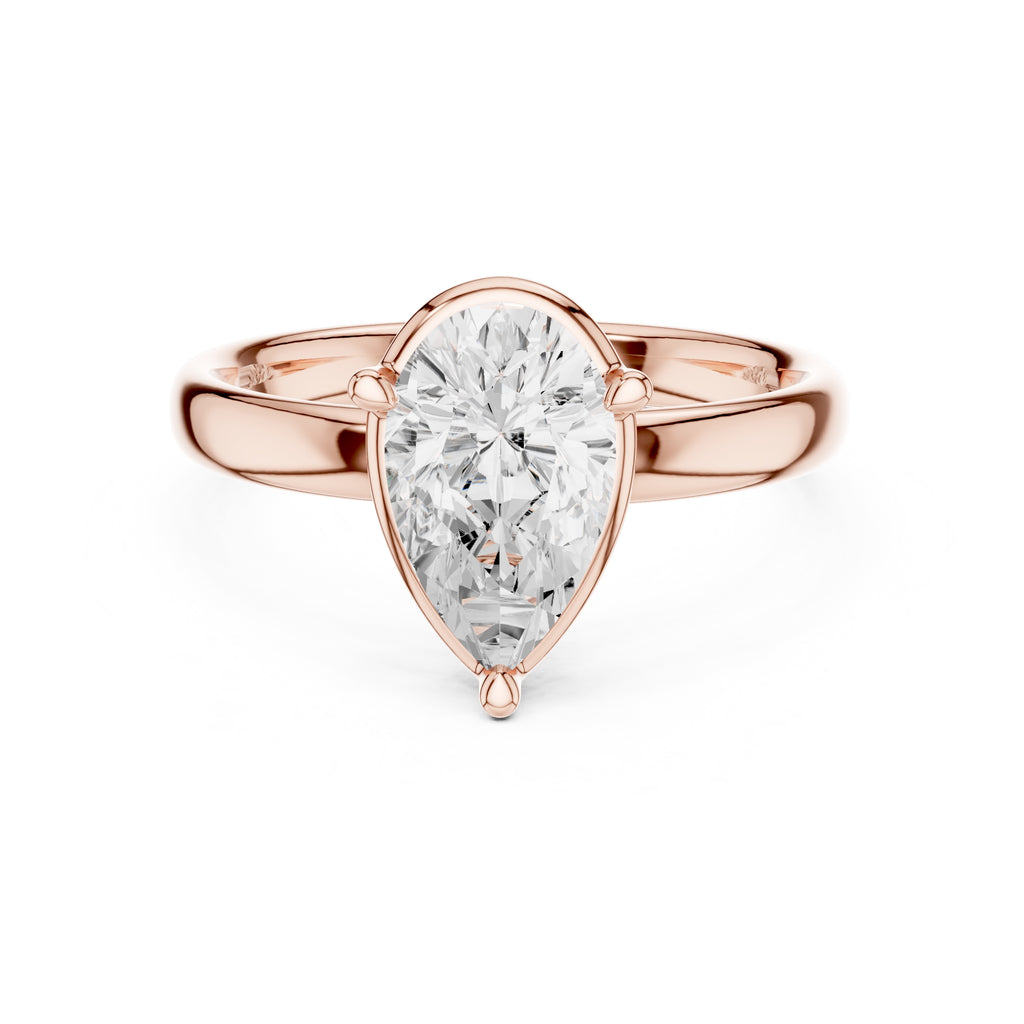 The Golden Pillar Solitaire 1.5ct Rose Gold Pear