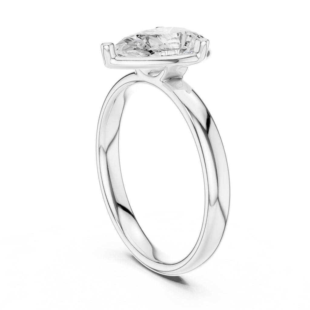 The Golden Pillar Solitaire 1.5ct White Gold Pear