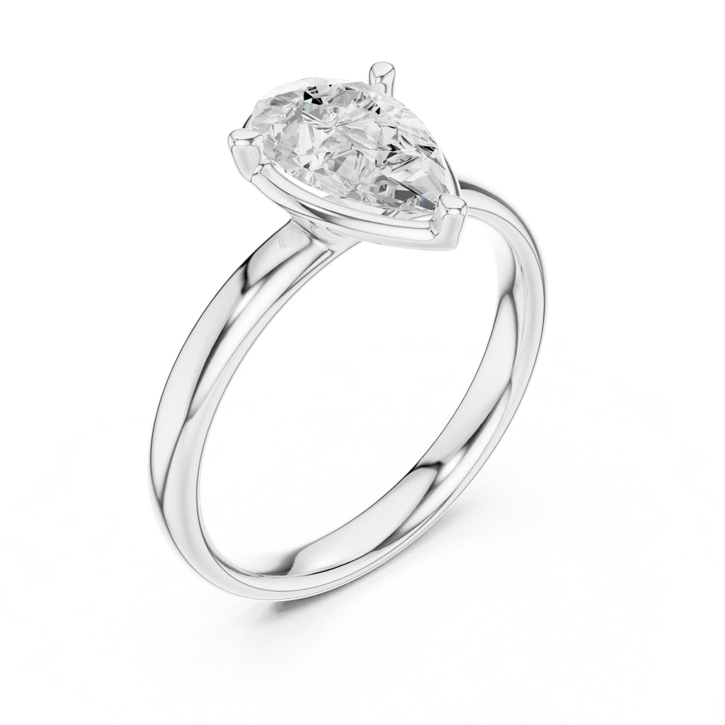 The Golden Pillar Solitaire 1.5ct White Gold Pear