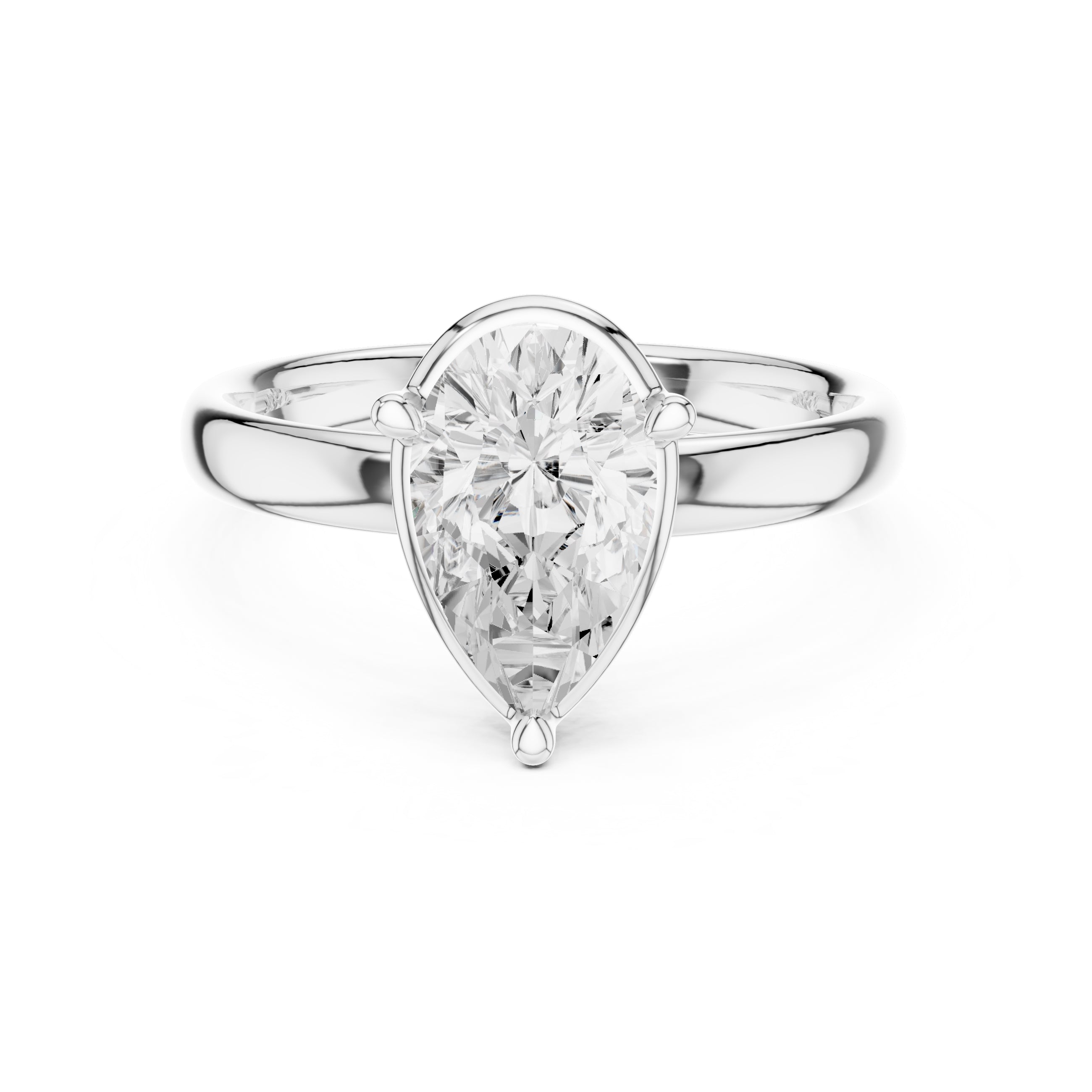 The Golden Pillar Solitaire 1.5ct White Gold Pear