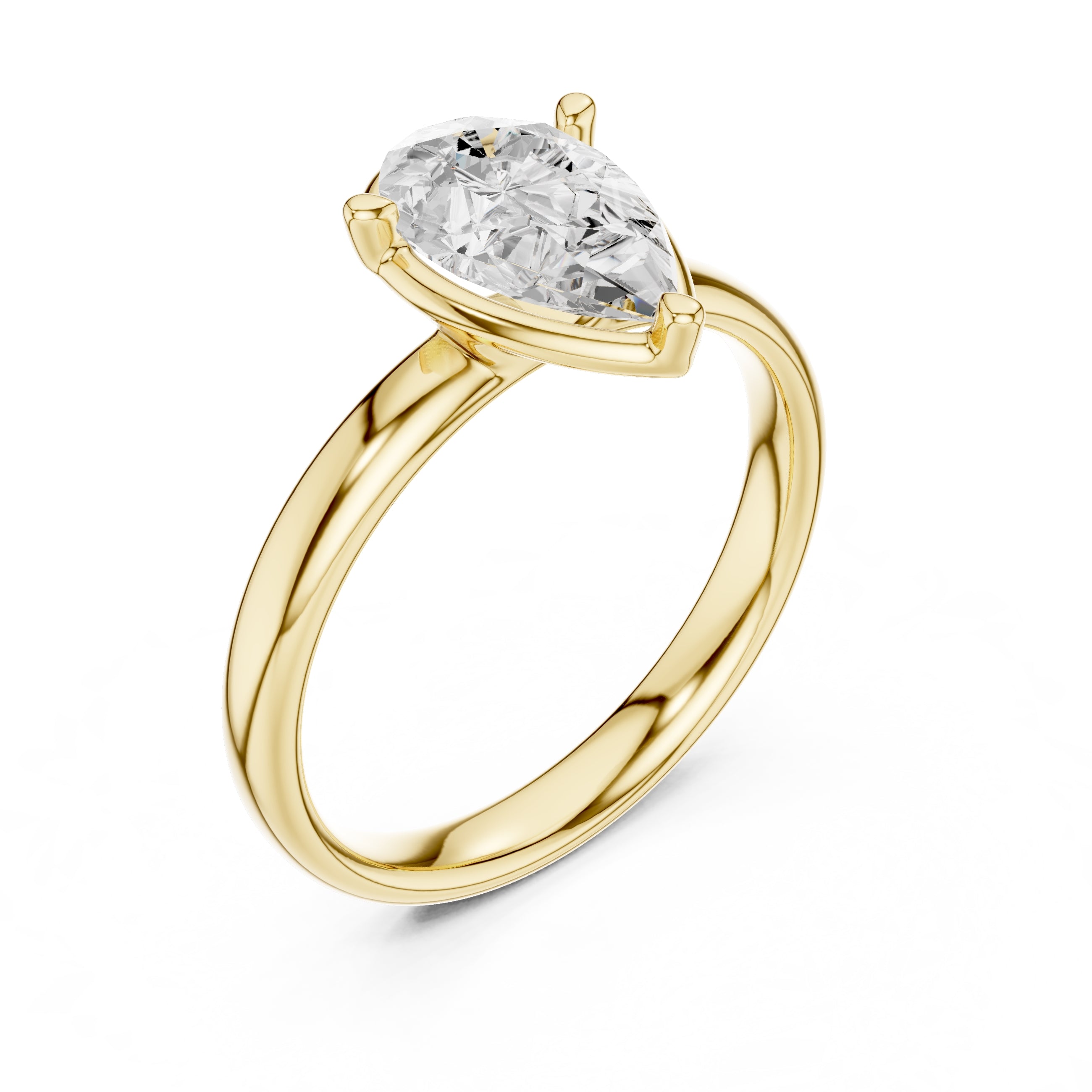 The Golden Pillar Solitaire 1.5ct Yellow Gold Pear