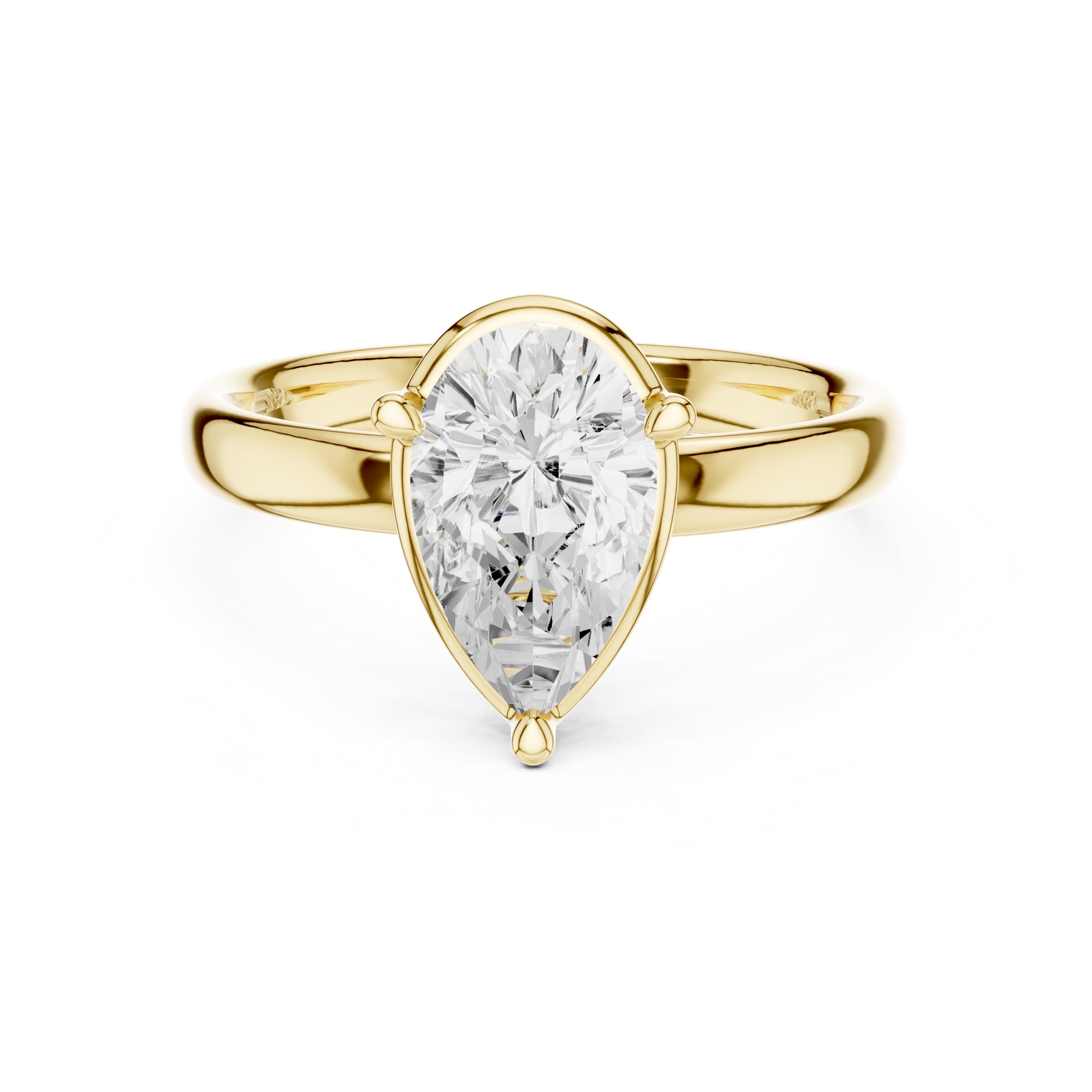 The Golden Pillar Solitaire 1.5ct Yellow Gold Pear