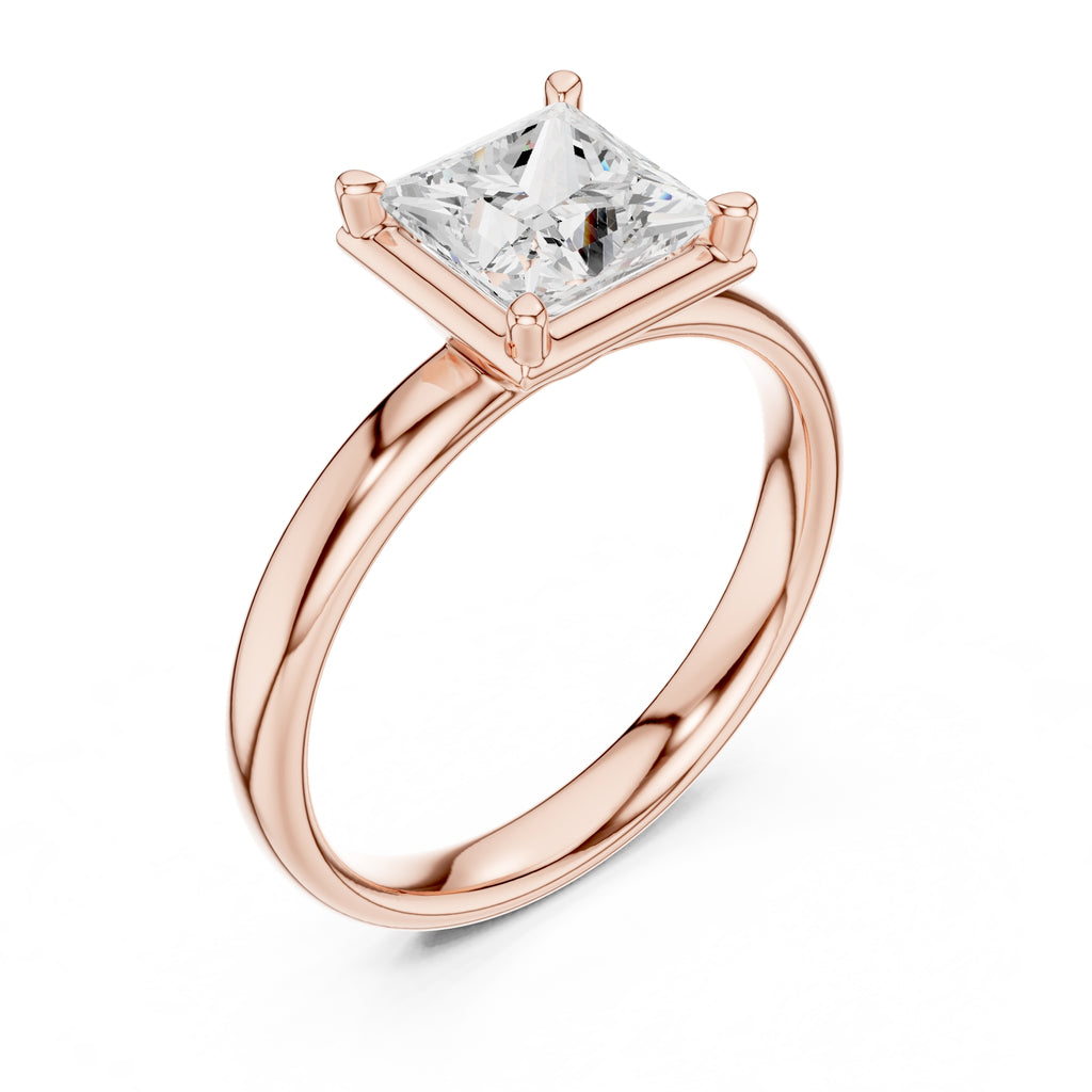 The Golden Pillar Solitaire 1.5ct Rose Gold Princess