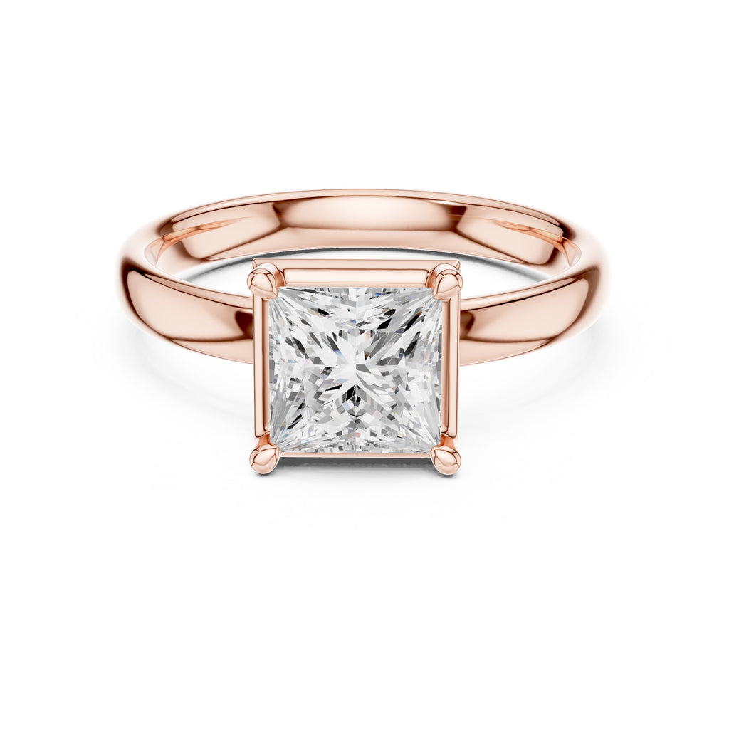The Golden Pillar Solitaire 1.5ct Rose Gold Princess