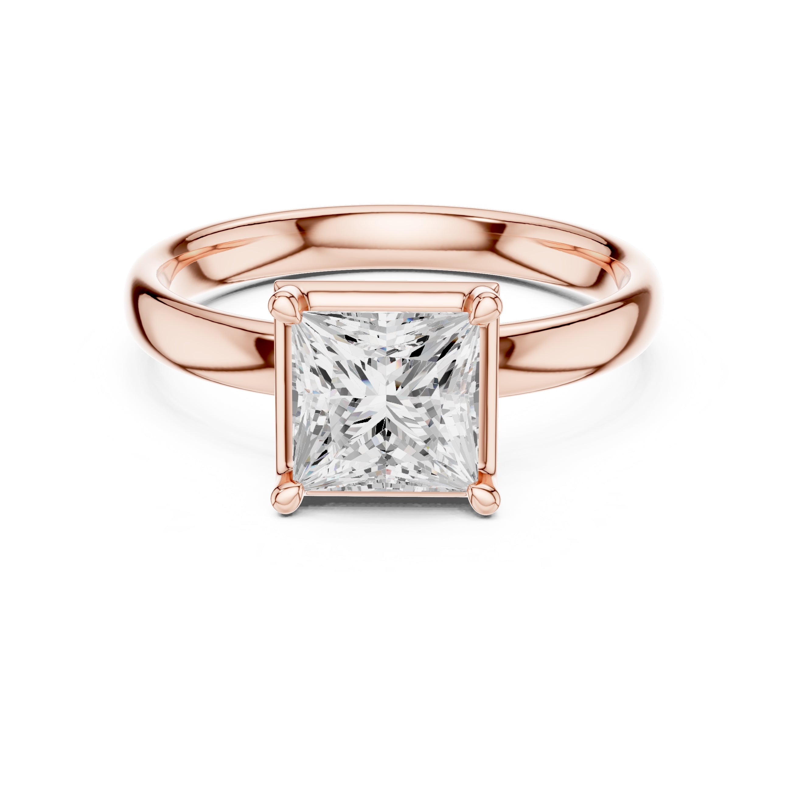 The Golden Pillar Solitaire 1.5ct Rose Gold Princess