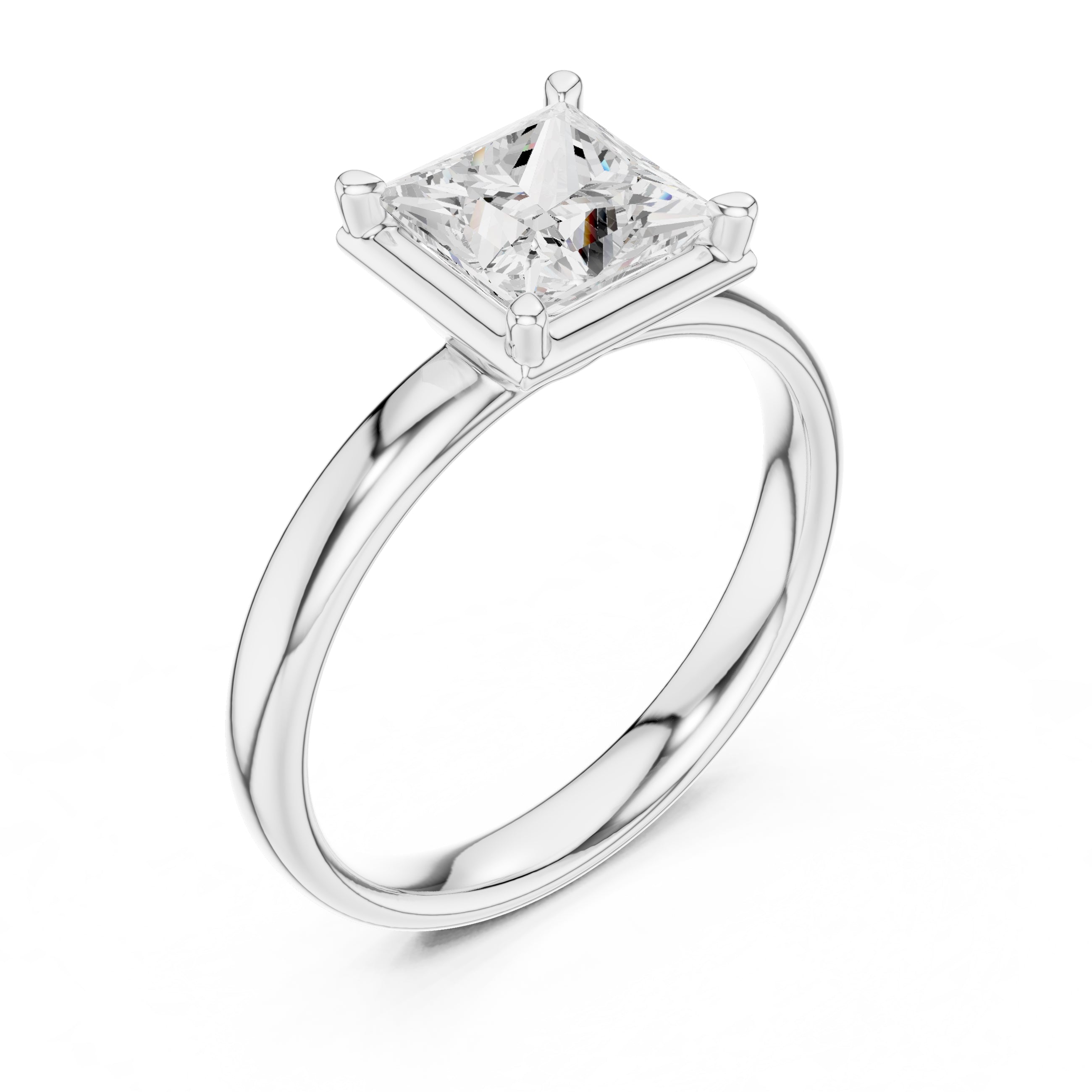 The Golden Pillar Solitaire 1.5ct White Gold Princess