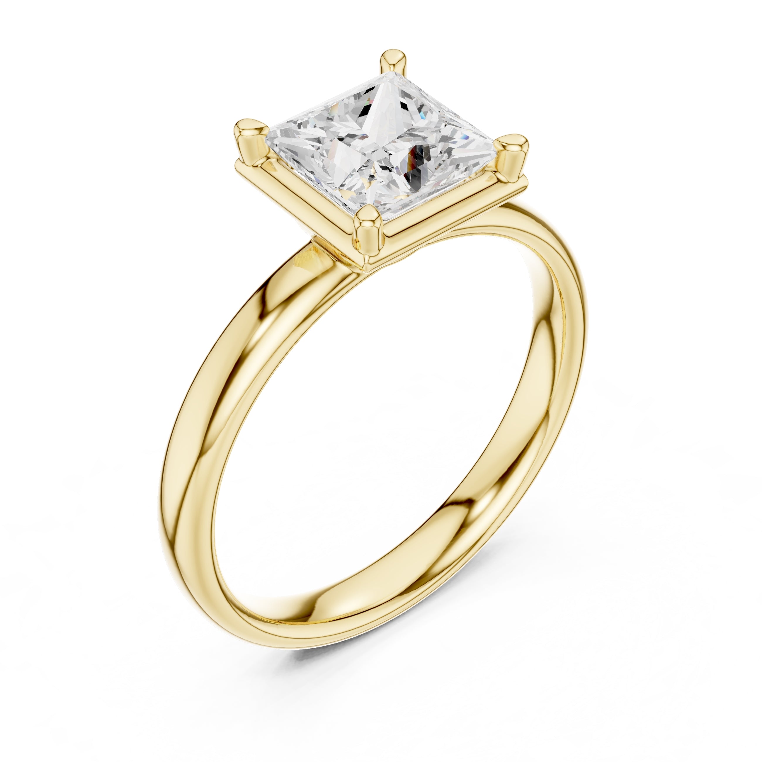 The Golden Pillar Solitaire 1.5ct Yellow Gold Princess