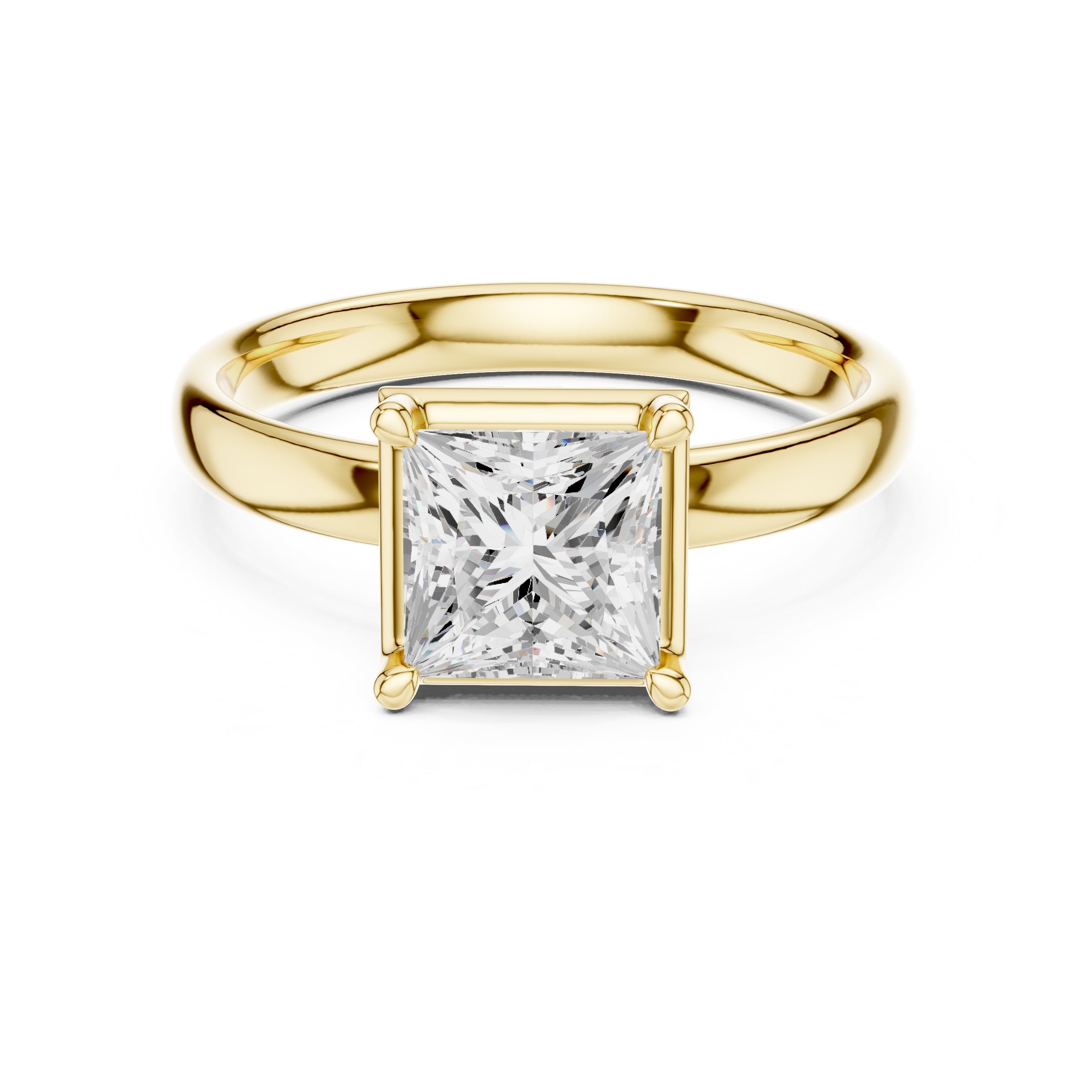 The Golden Pillar Solitaire 1.5ct Yellow Gold Princess