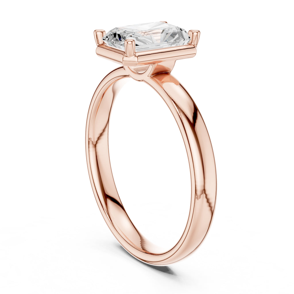 The Golden Pillar Solitaire 1.5ct Rose Gold Radiant