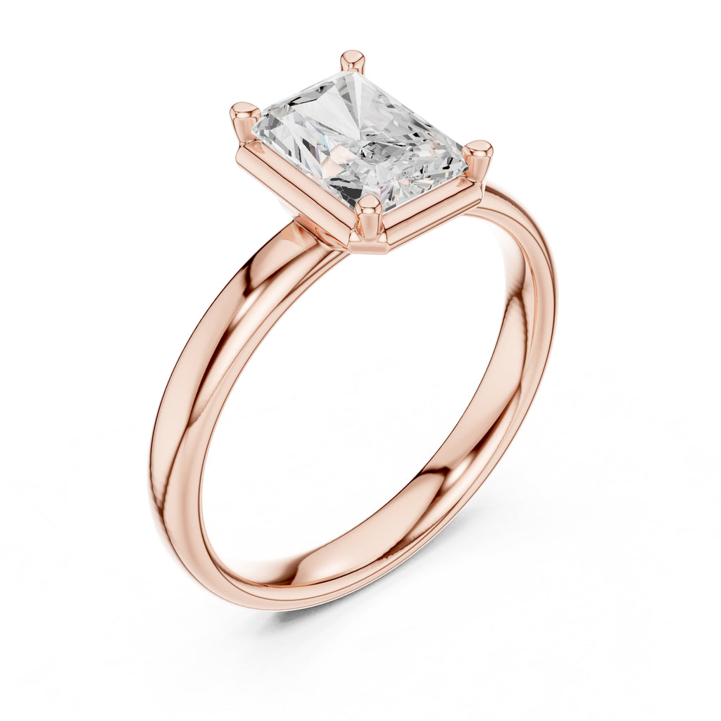 The Golden Pillar Solitaire 1.5ct Rose Gold Radiant