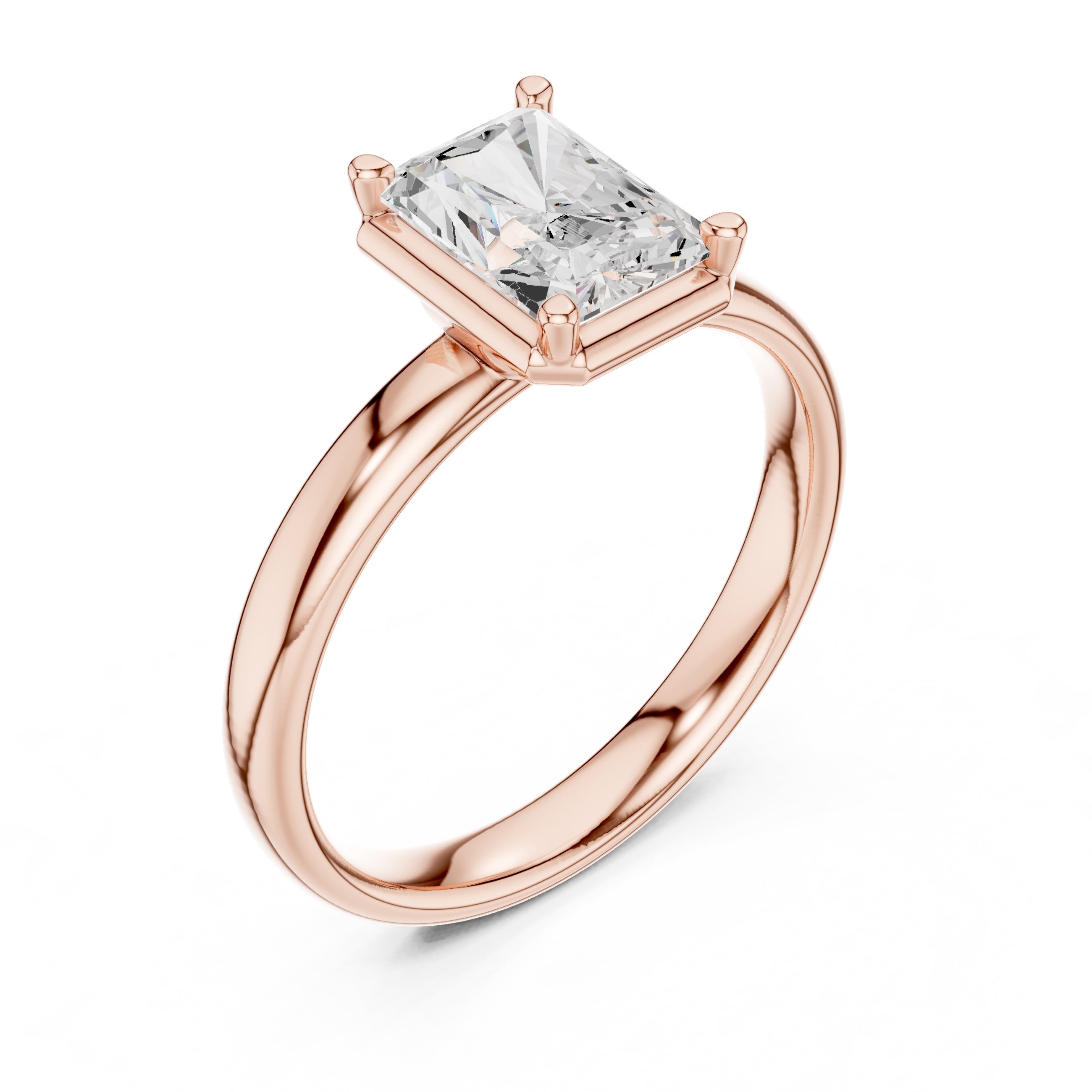 The Golden Pillar Solitaire 1.5ct Rose Gold Radiant