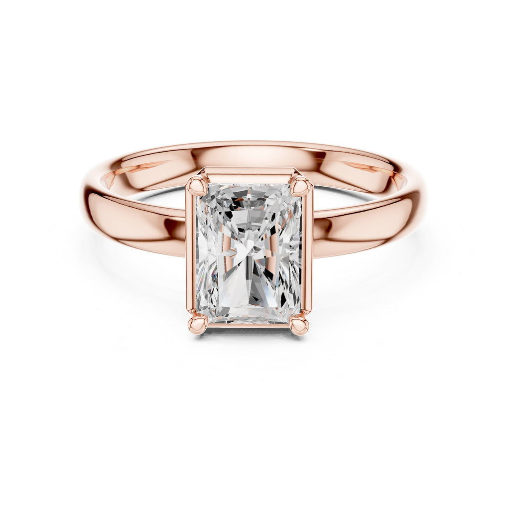 The Golden Pillar Solitaire 1.5ct Rose Gold Radiant
