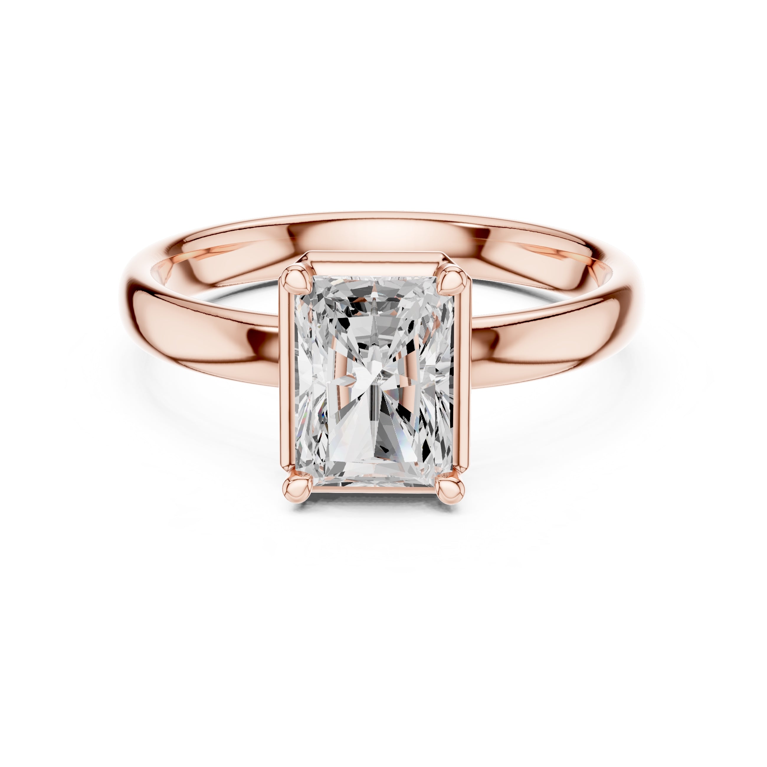 The Golden Pillar Solitaire 1.5ct Rose Gold Radiant