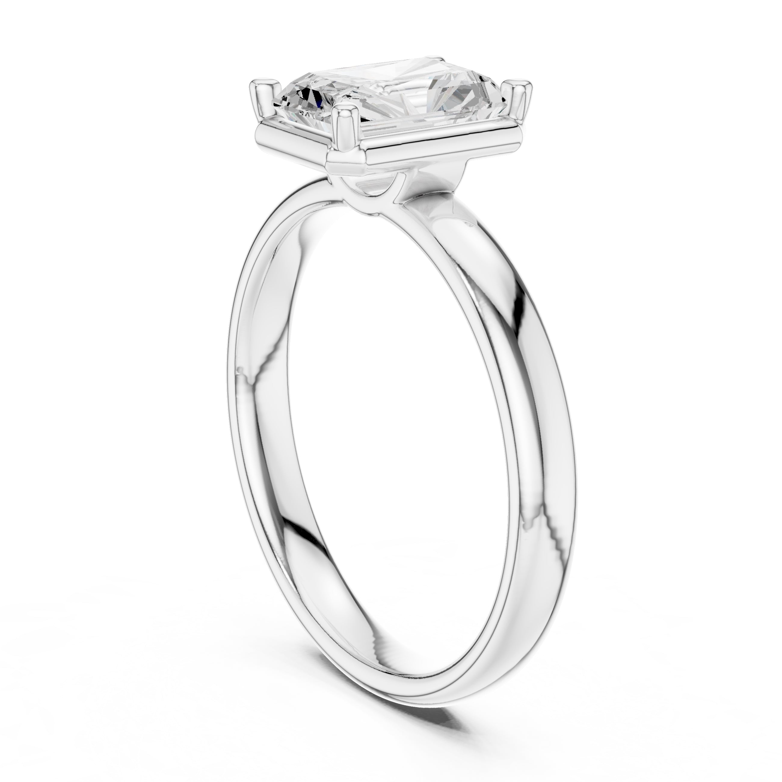 The Golden Pillar Solitaire 1.5ct White Gold Radiant
