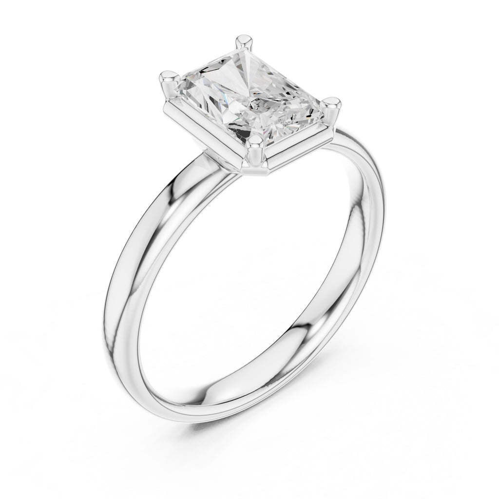 The Golden Pillar Solitaire 1.5ct White Gold Radiant