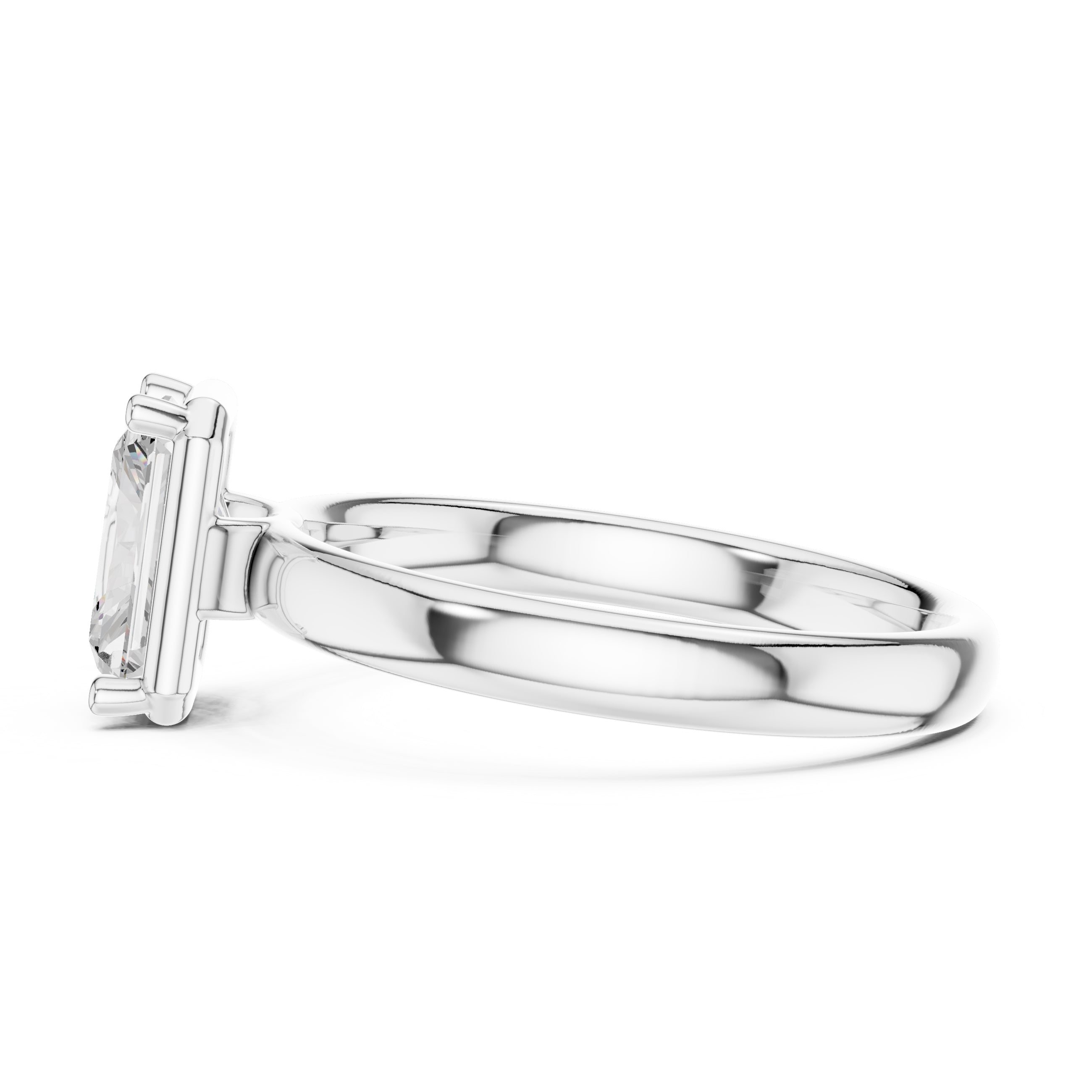 The Golden Pillar Solitaire 1.5ct White Gold Radiant