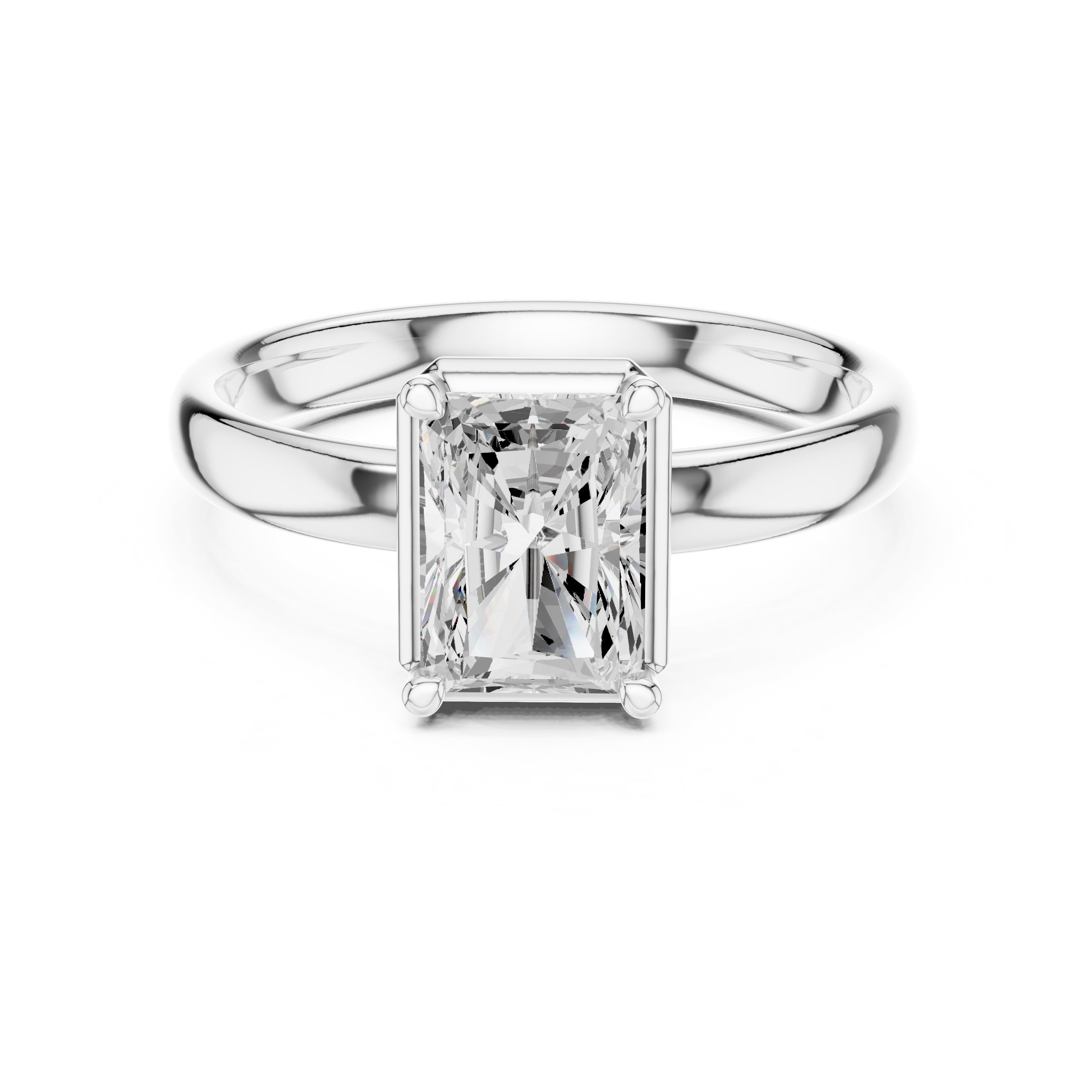 The Golden Pillar Solitaire 1.5ct White Gold Radiant