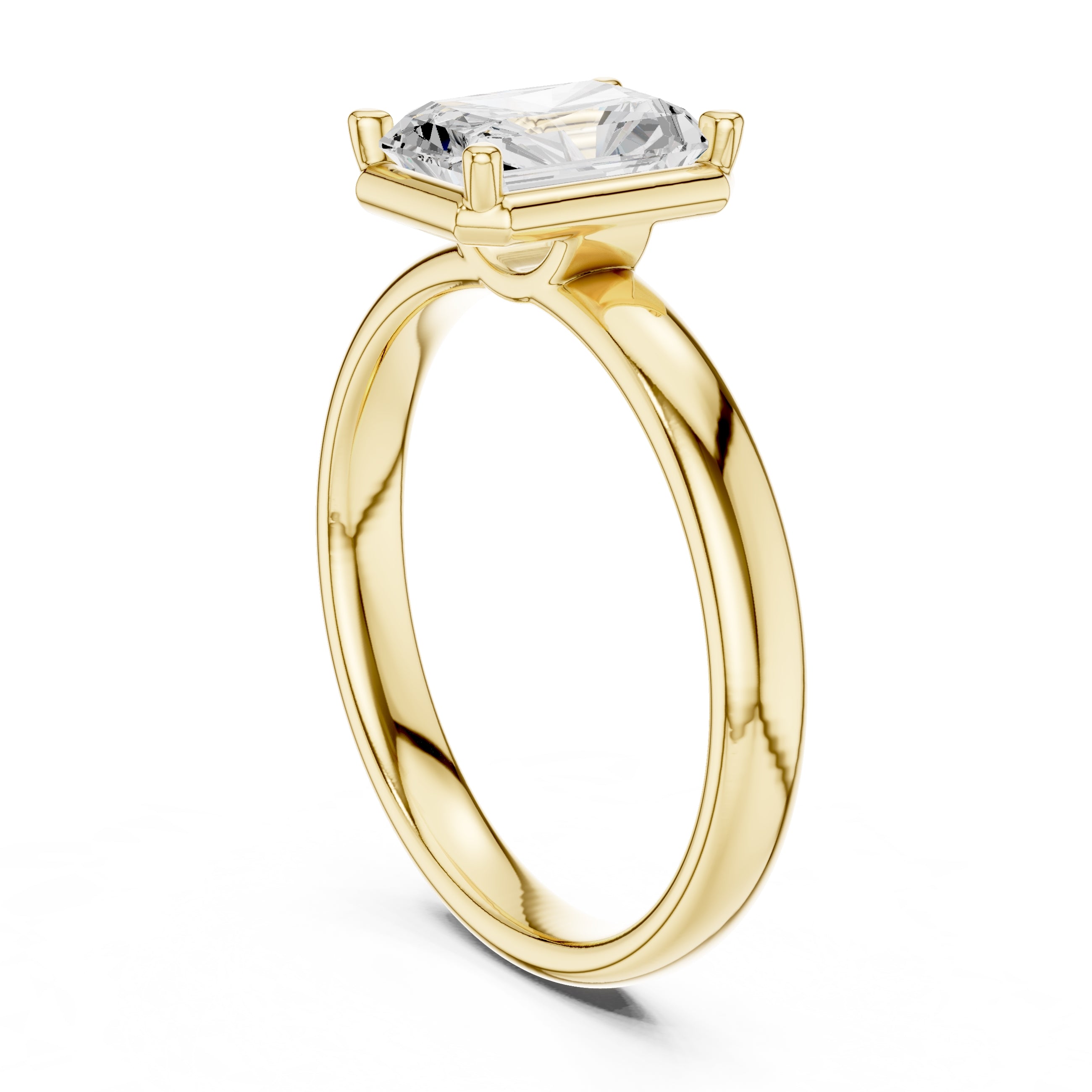 The Golden Pillar Solitaire 1.5ct Yellow Gold Radiant