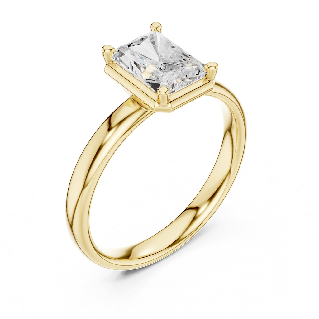 The Golden Pillar Solitaire 1.5ct Yellow Gold Radiant