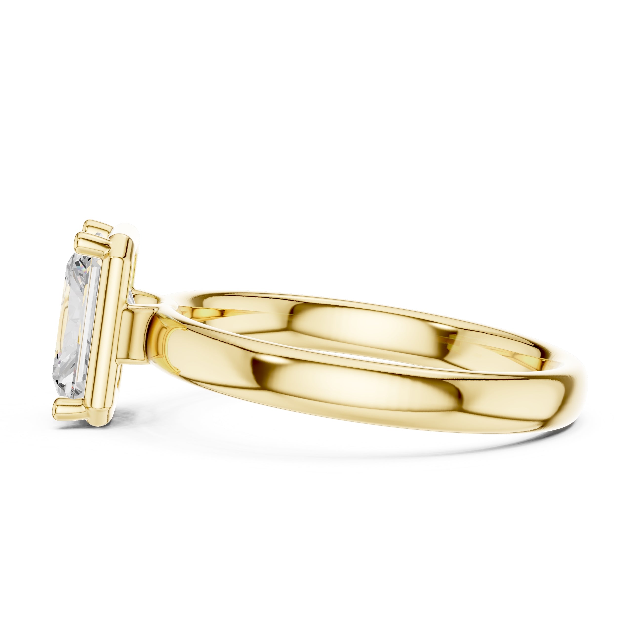 The Golden Pillar Solitaire 1.5ct Yellow Gold Radiant
