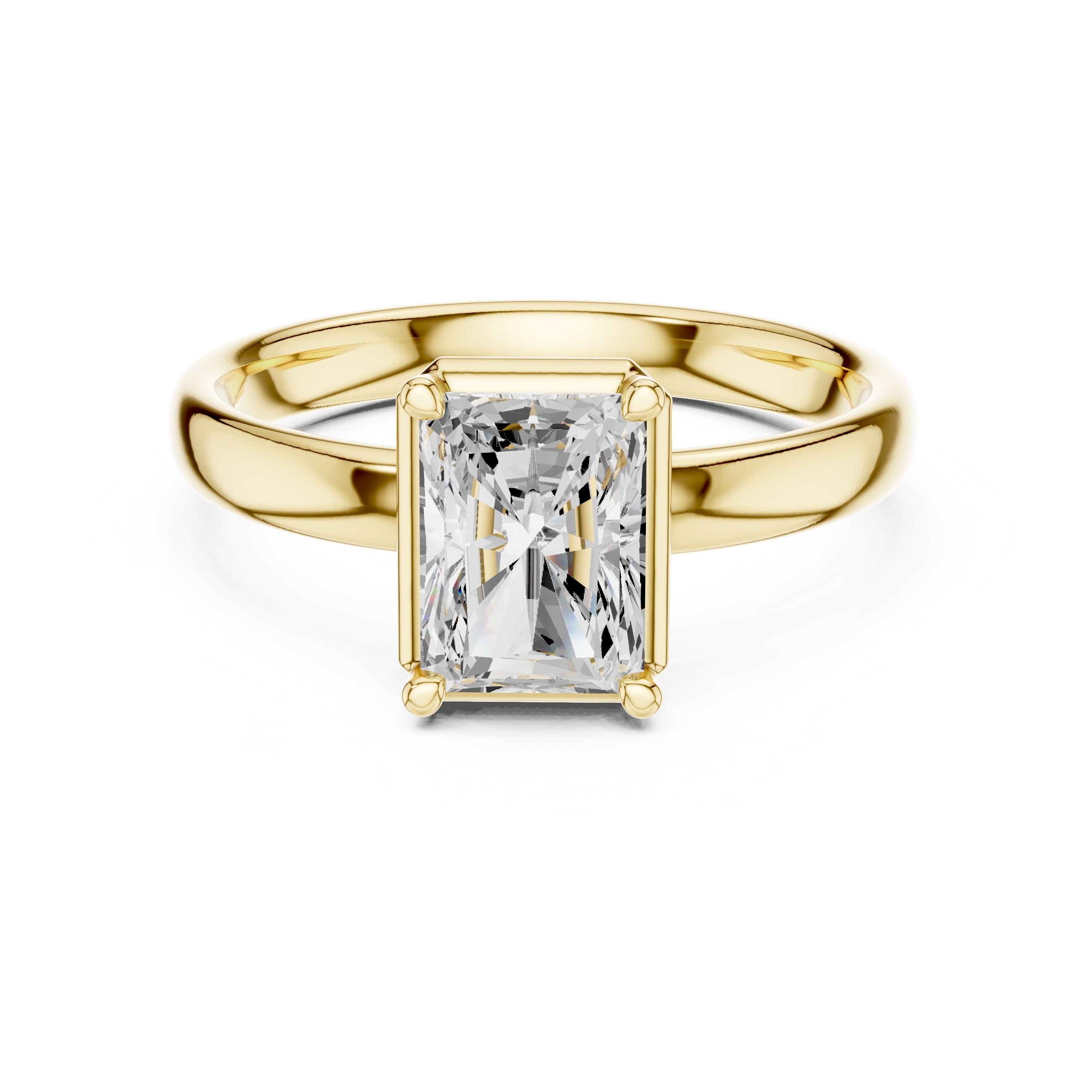 The Golden Pillar Solitaire 1.5ct Yellow Gold Radiant