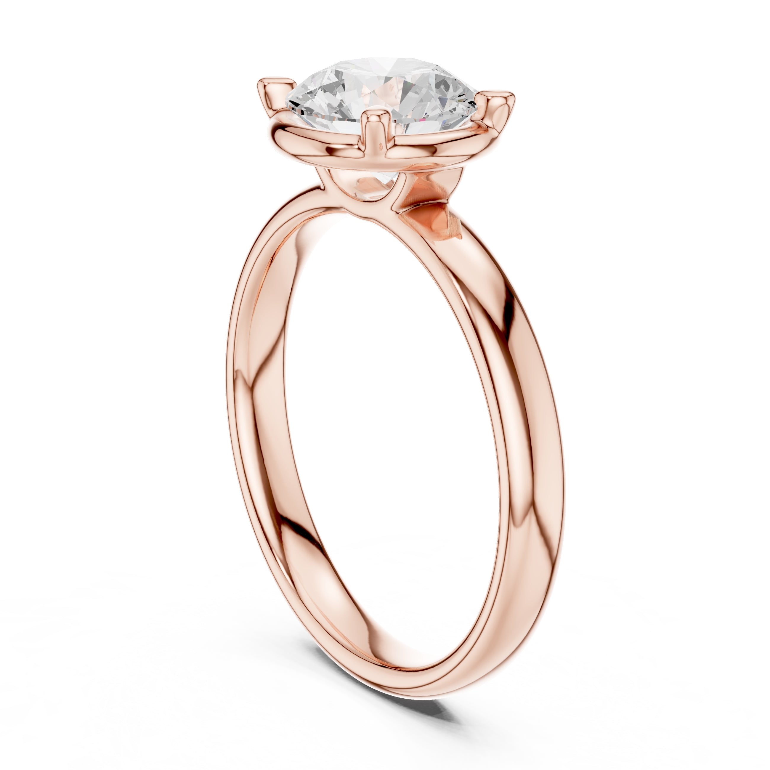 The Golden Pillar Solitaire 1.5ct Rose Gold Round