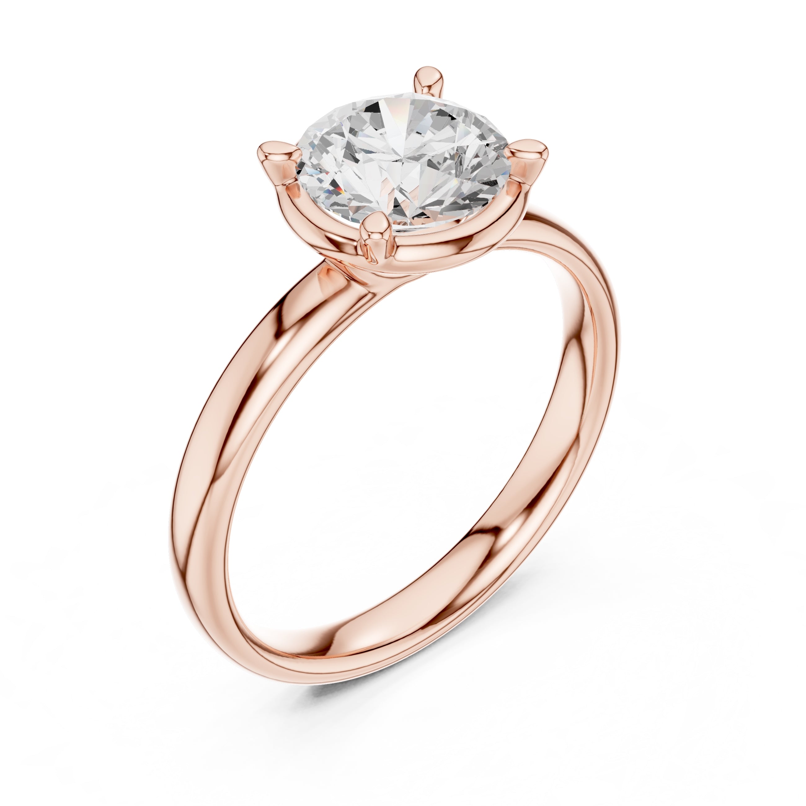 The Golden Pillar Solitaire 1.5ct Rose Gold Round