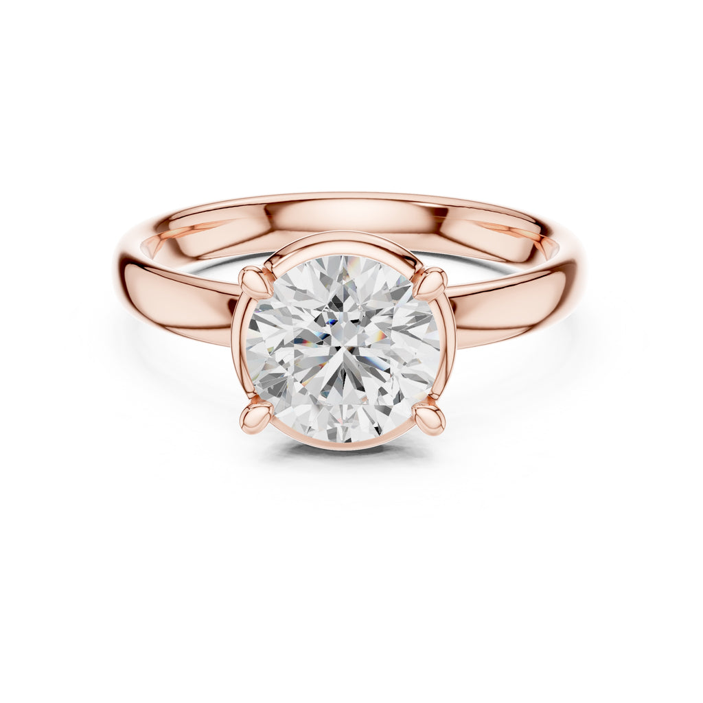 The Golden Pillar Solitaire 1.5ct Rose Gold Round