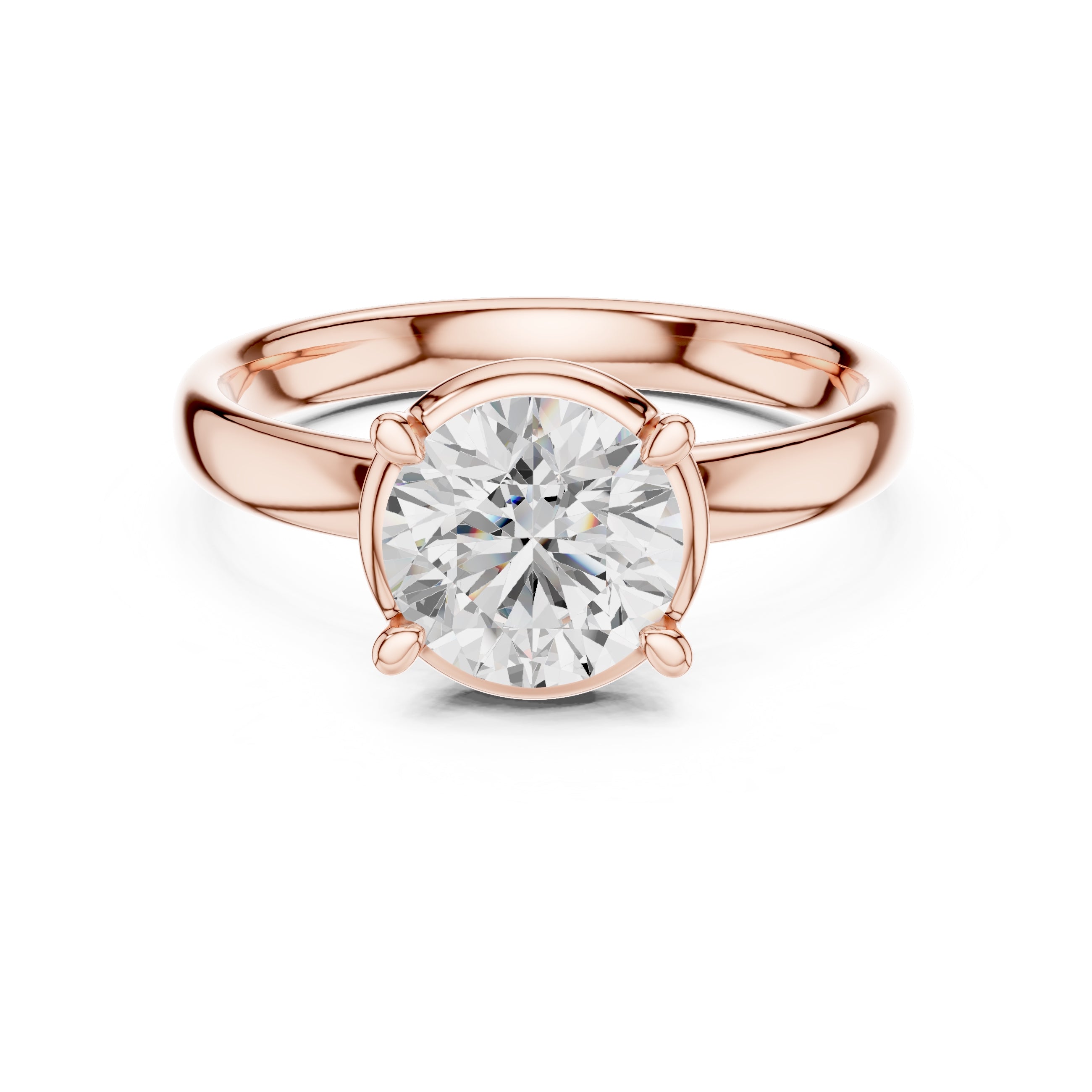 The Golden Pillar Solitaire 1.5ct Rose Gold Round