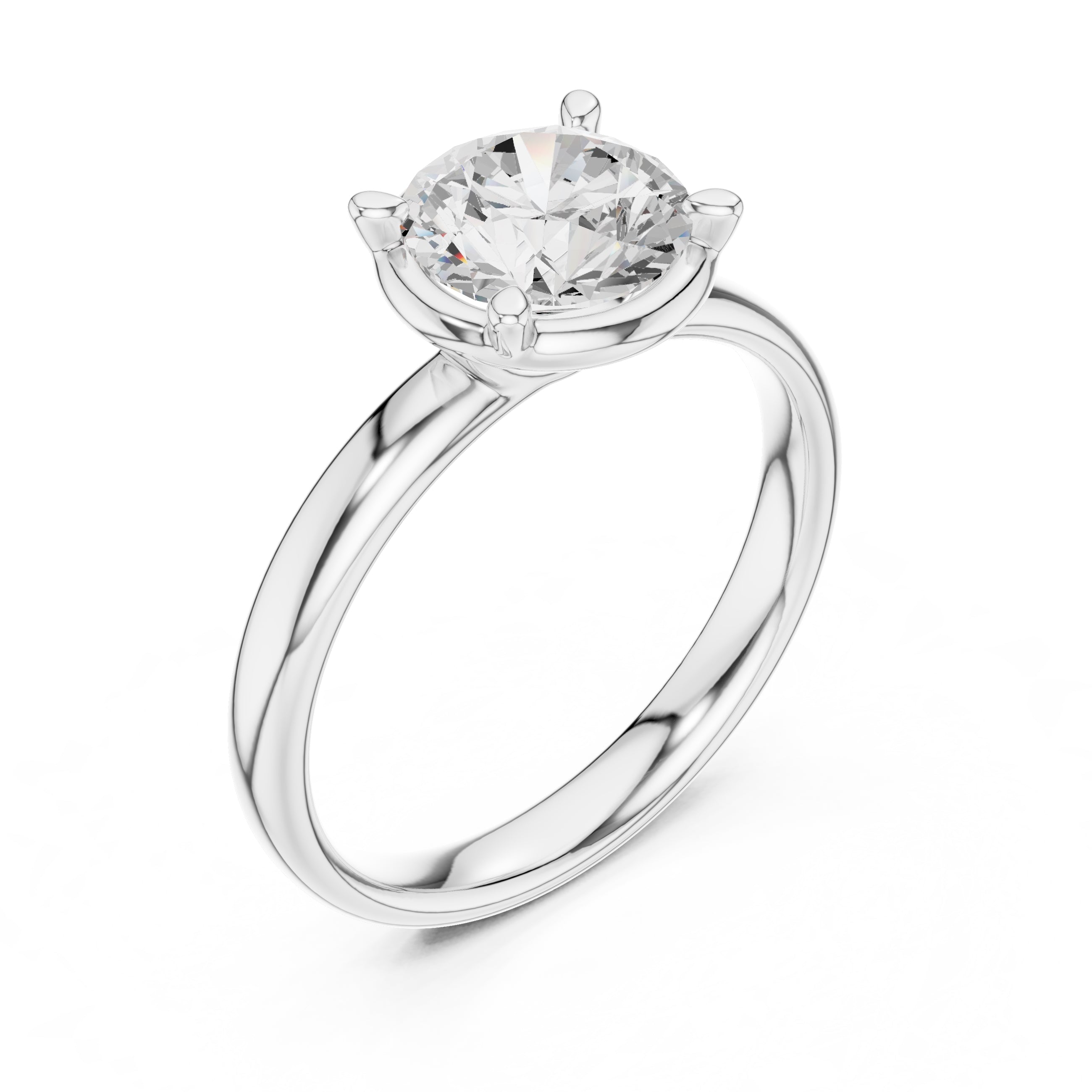 The Golden Pillar Solitaire 1.5ct White Gold Round
