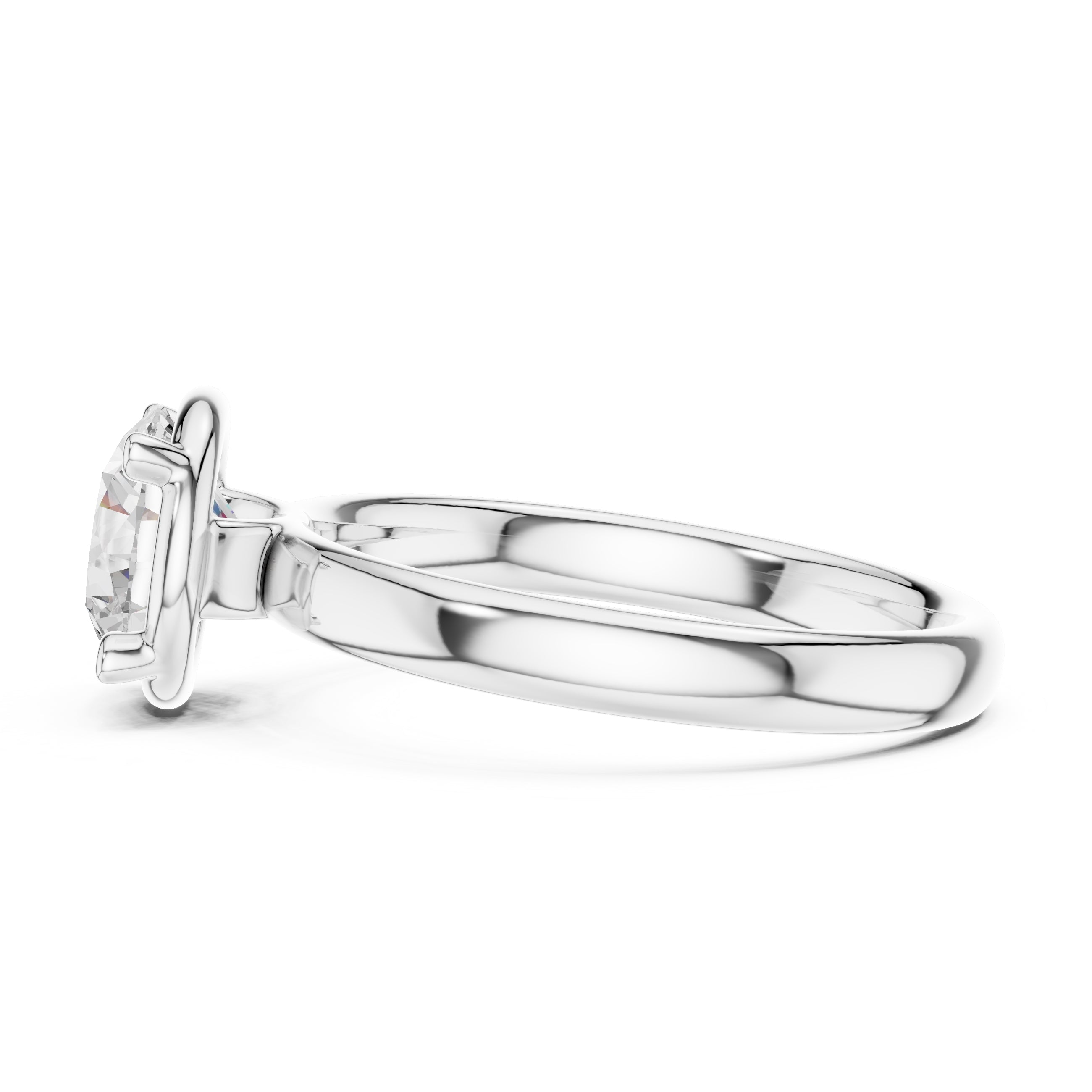 The Golden Pillar Solitaire 1.5ct White Gold Round