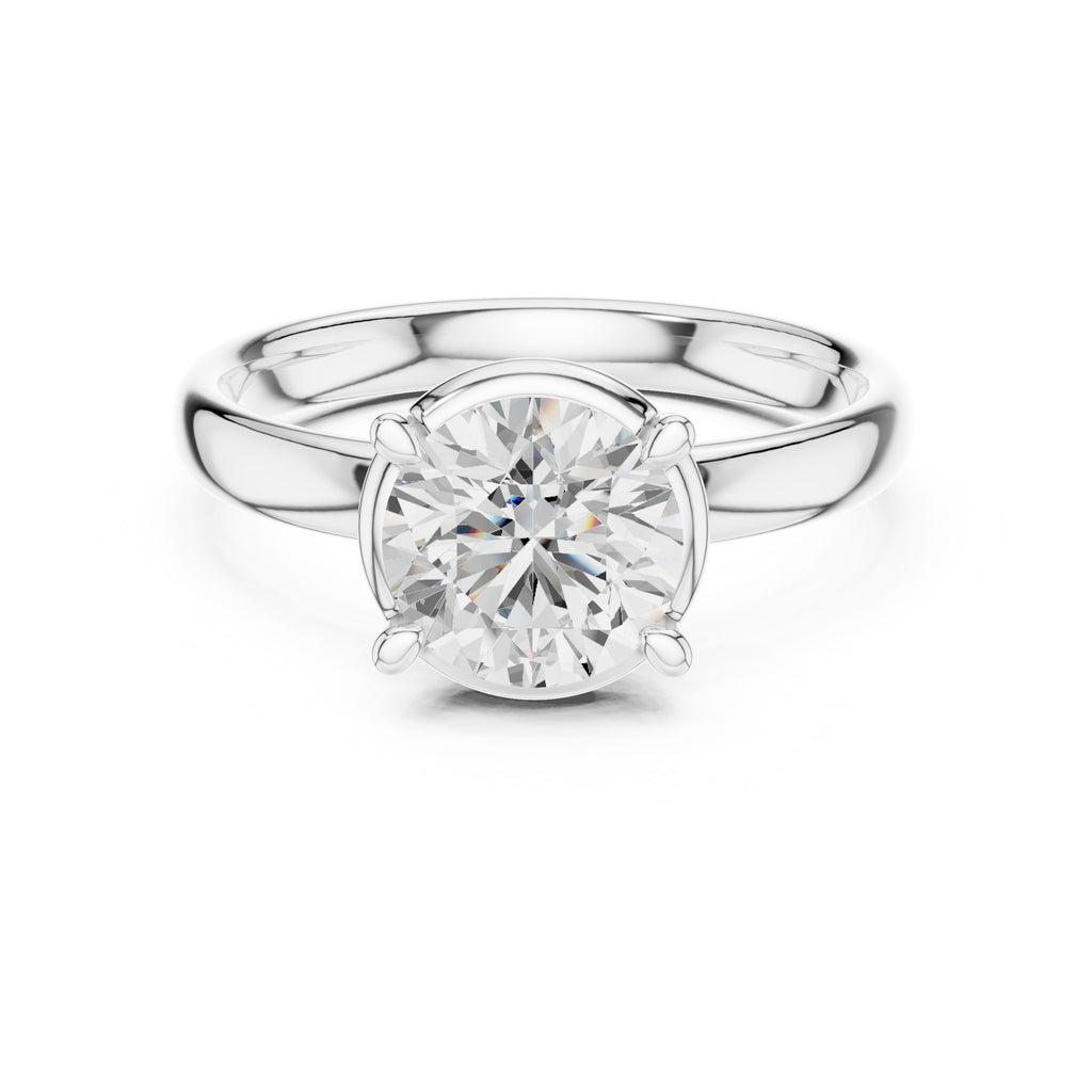 The Golden Pillar Solitaire 1.5ct White Gold Round