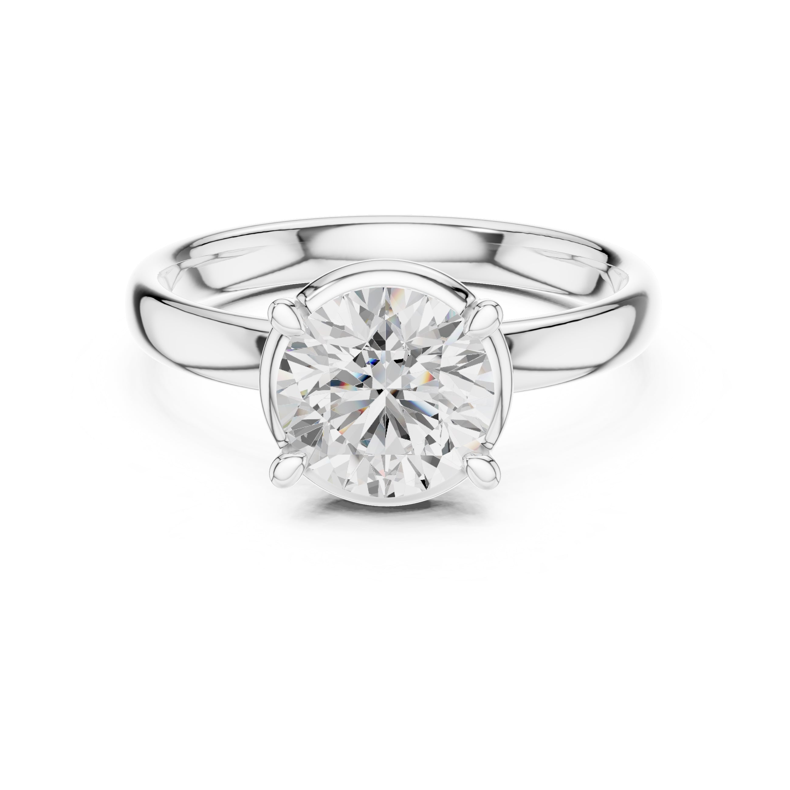 The Golden Pillar Solitaire 1.5ct White Gold Round