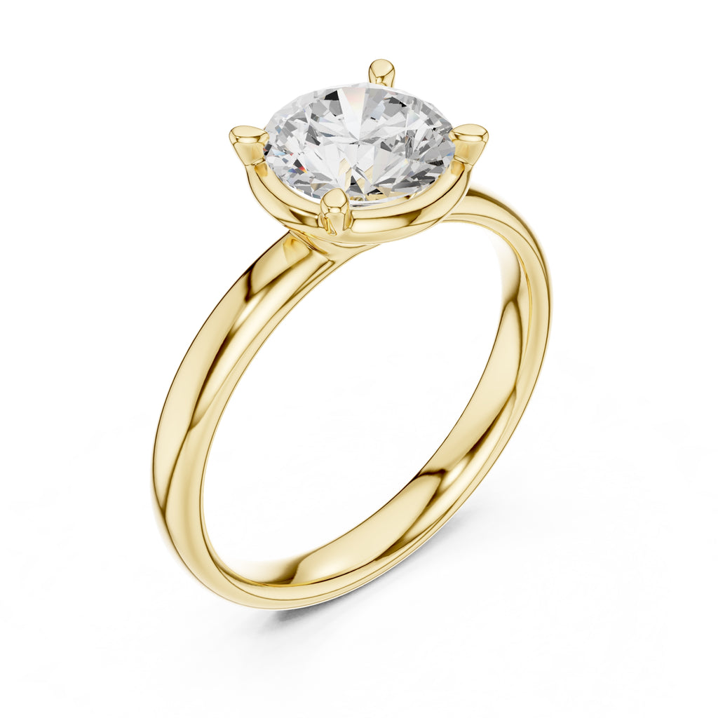 The Golden Pillar Solitaire 1.5ct Yellow Gold Round
