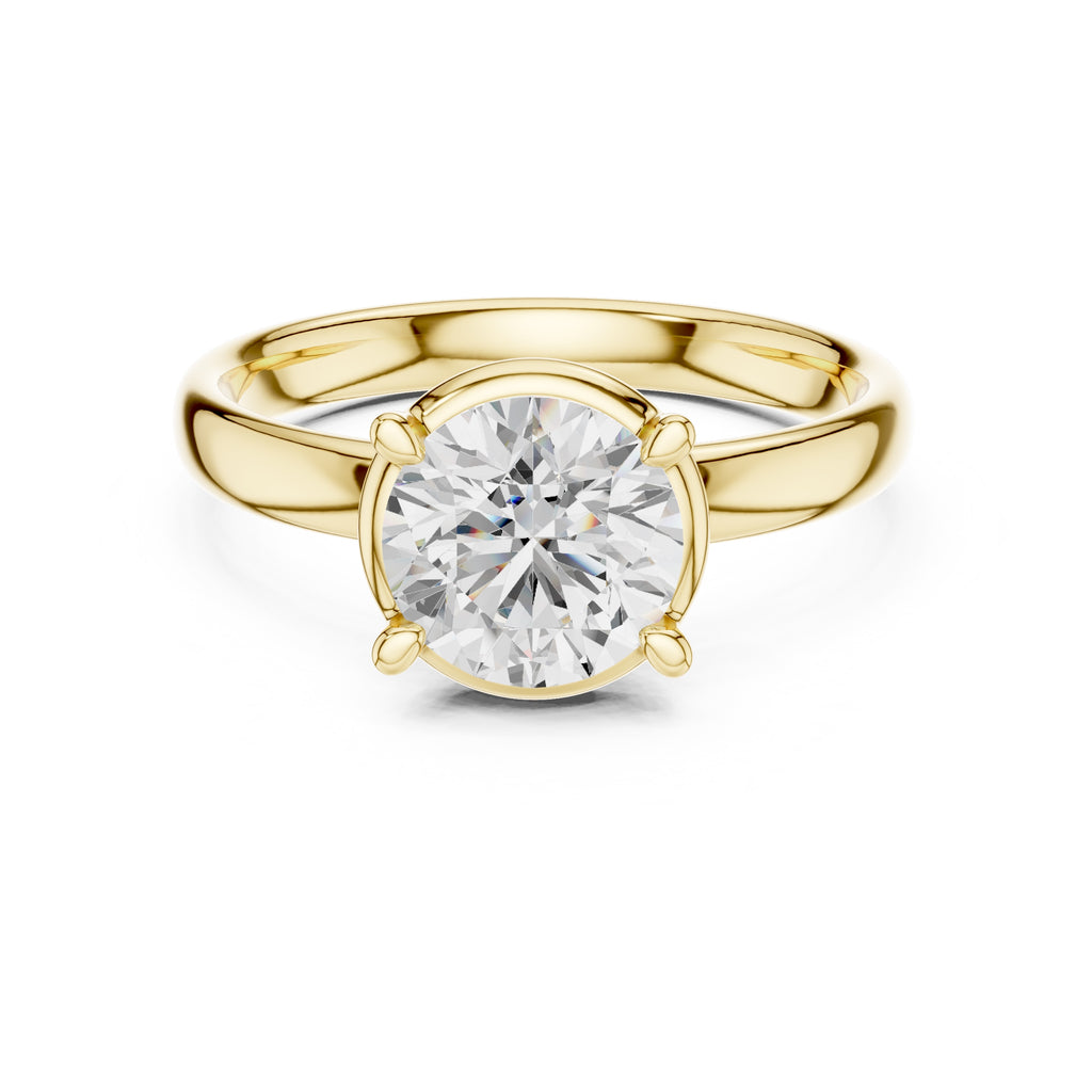 The Golden Pillar Solitaire 1.5ct Yellow Gold Round