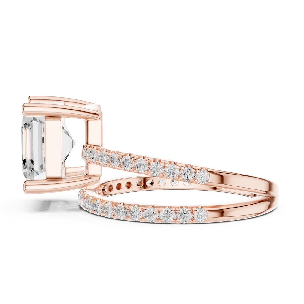 The Intertwined Harmony Ring 3ct Rose Gold Asscher