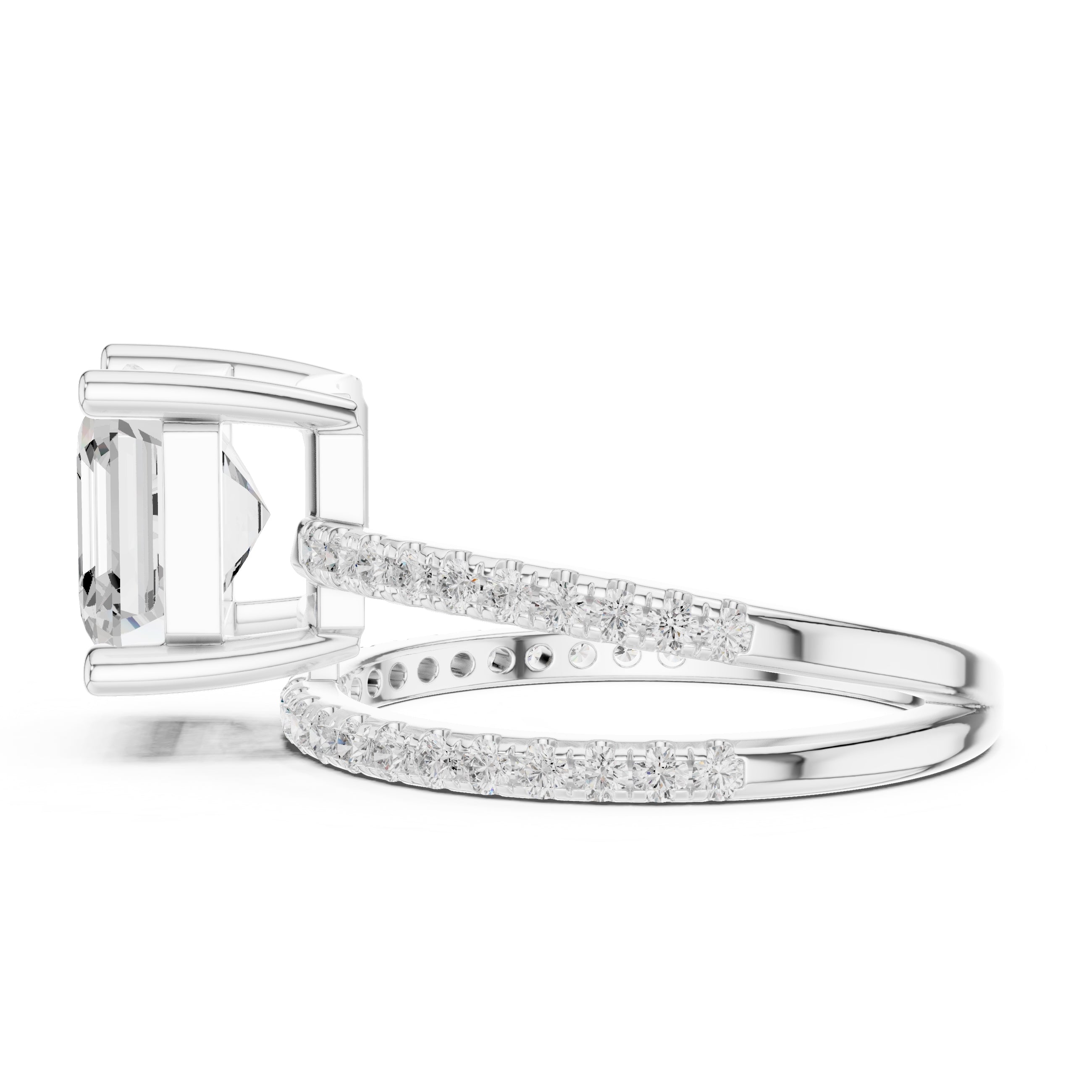 The Intertwined Harmony Ring 3ct White Gold Asscher