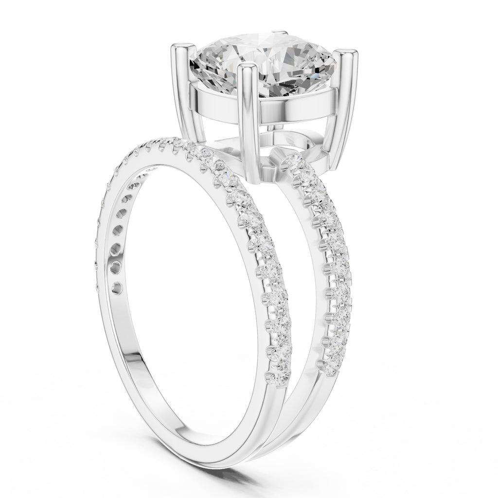 The Intertwined Harmony Ring 3ct White Gold Cushion