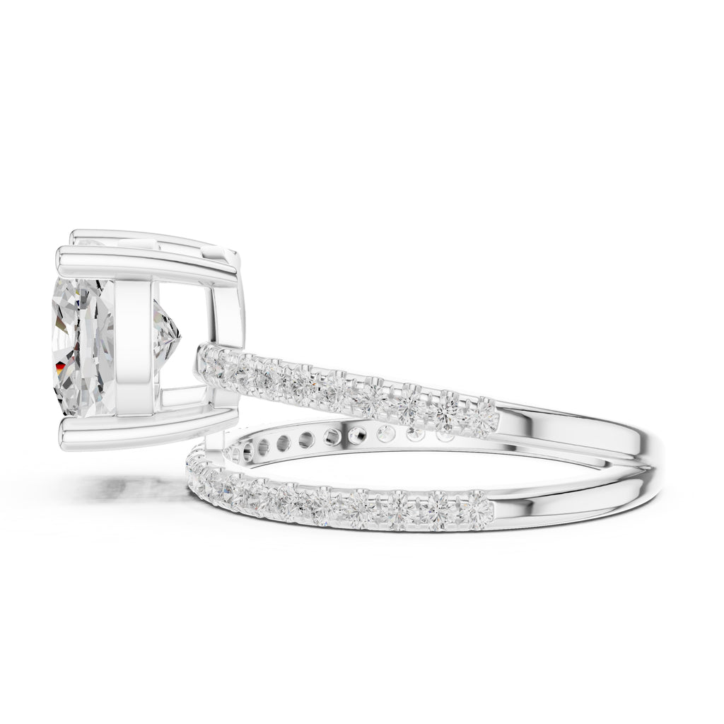 The Intertwined Harmony Ring 3ct White Gold Cushion